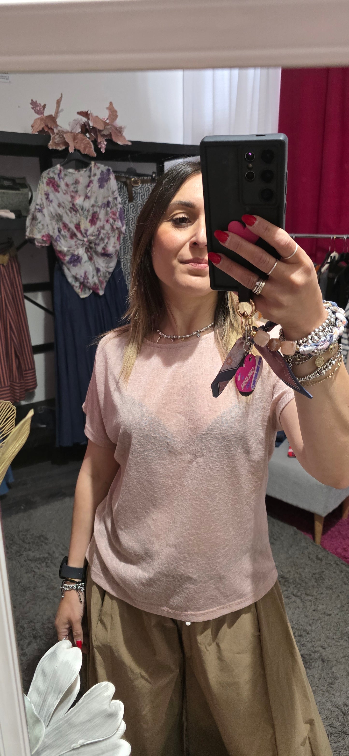 Maglia garzata rosa