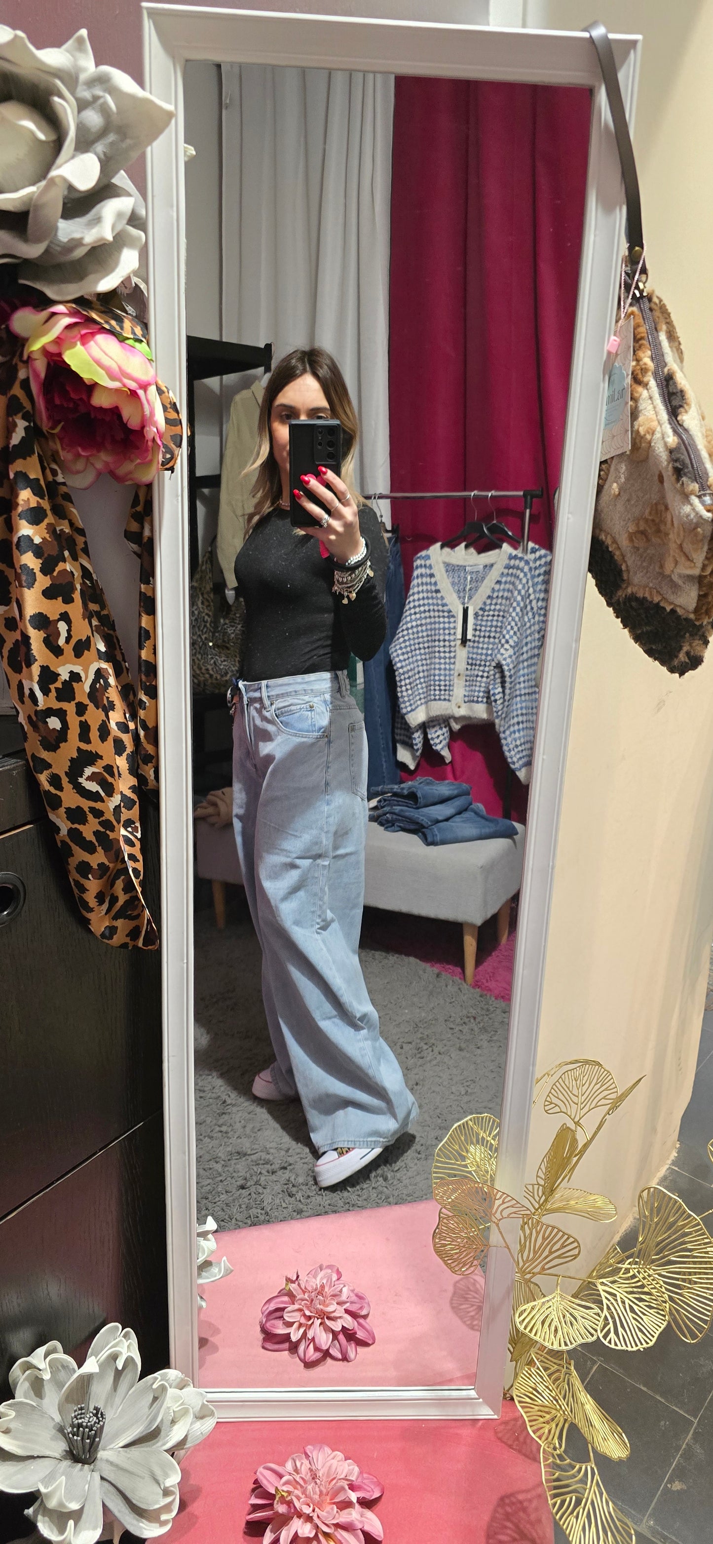 Jeans palazzo chiaro