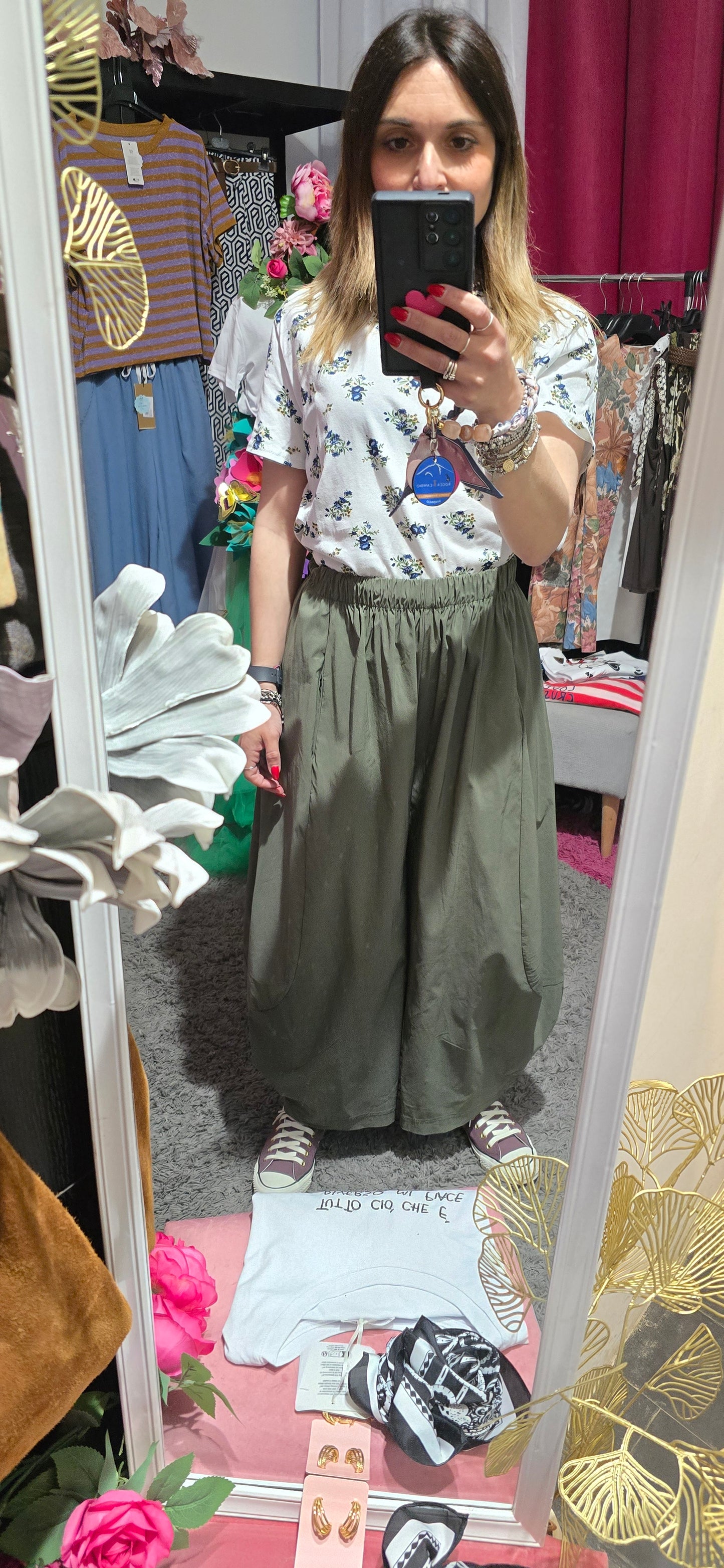Pantalone verde balloon