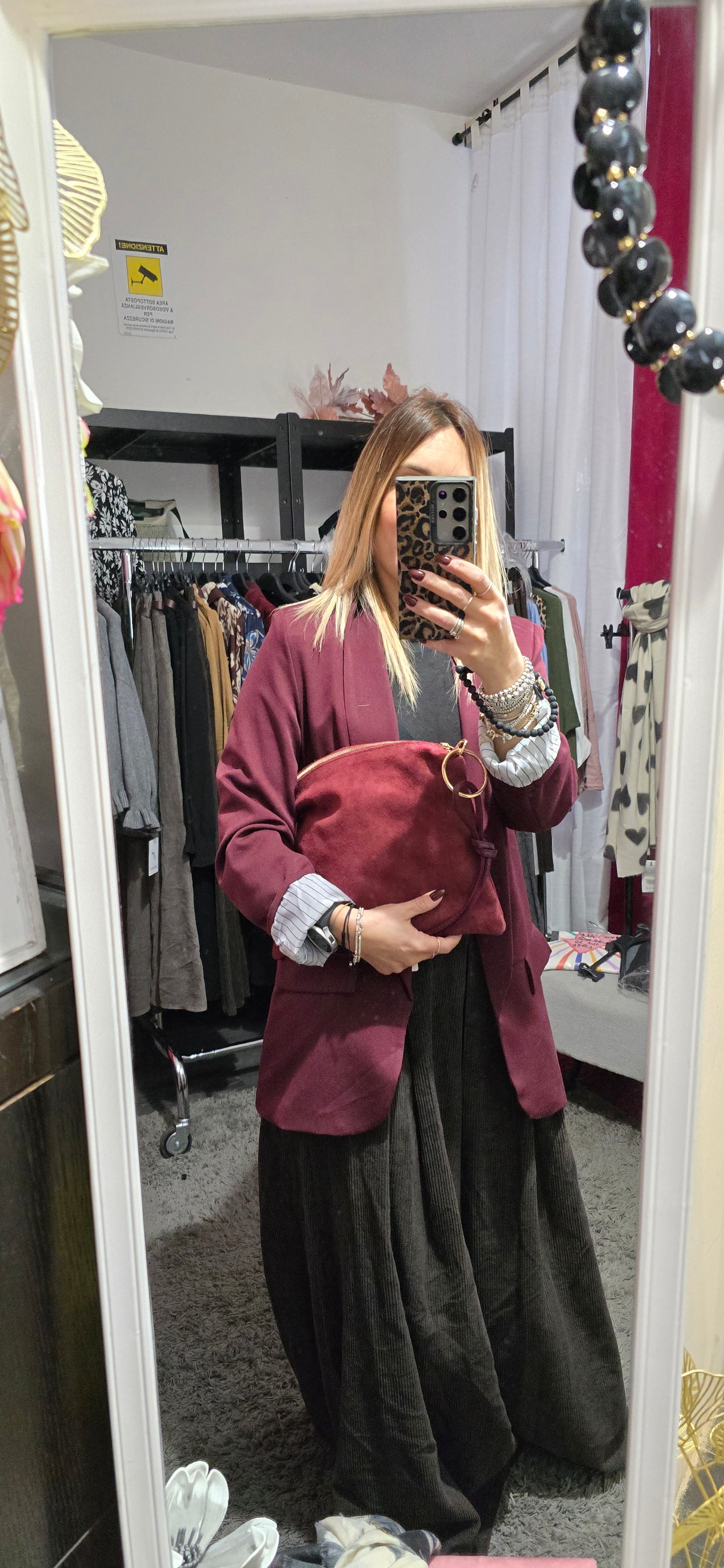 Borsa suede bordeaux