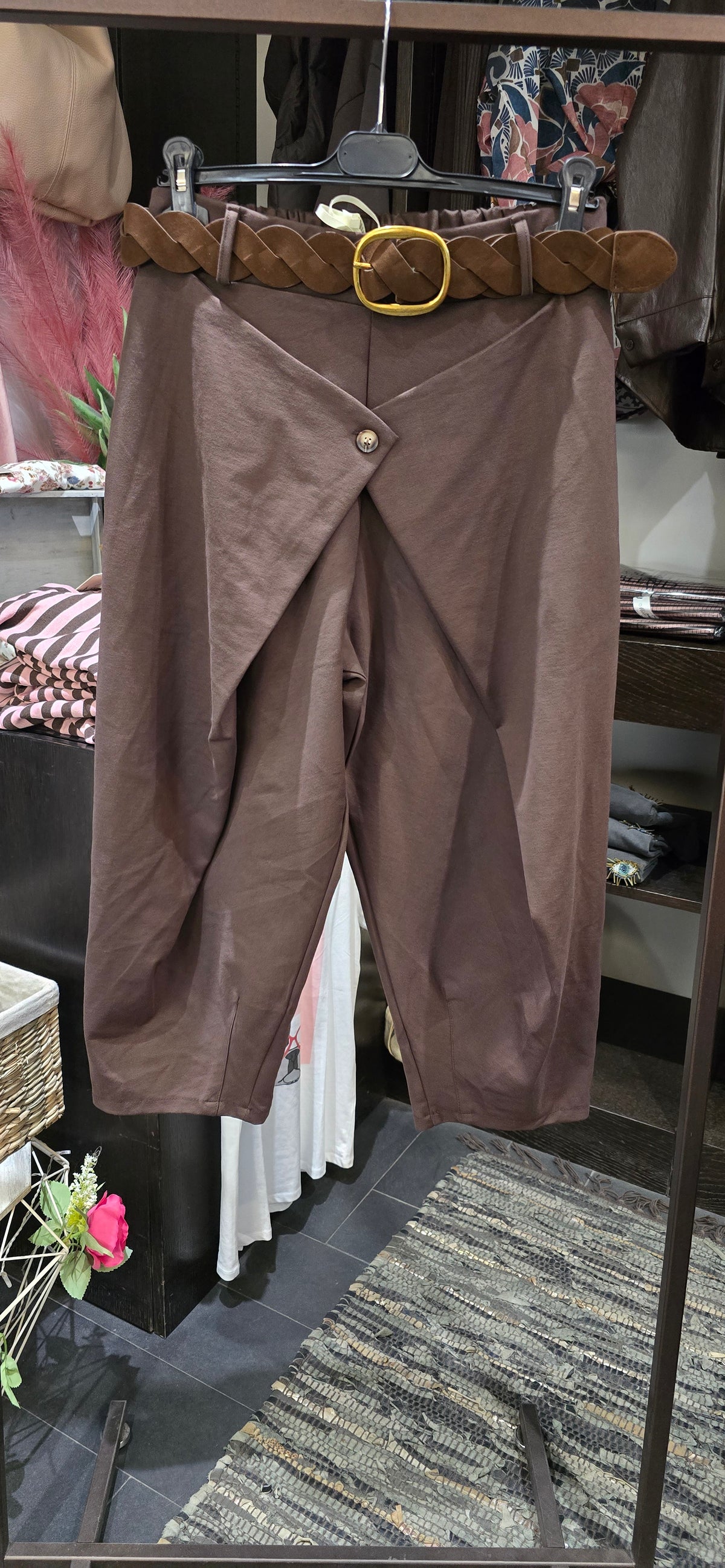 Pantalone punto milano con patta moro