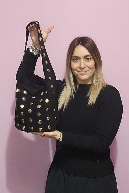 Borsa borchie nera