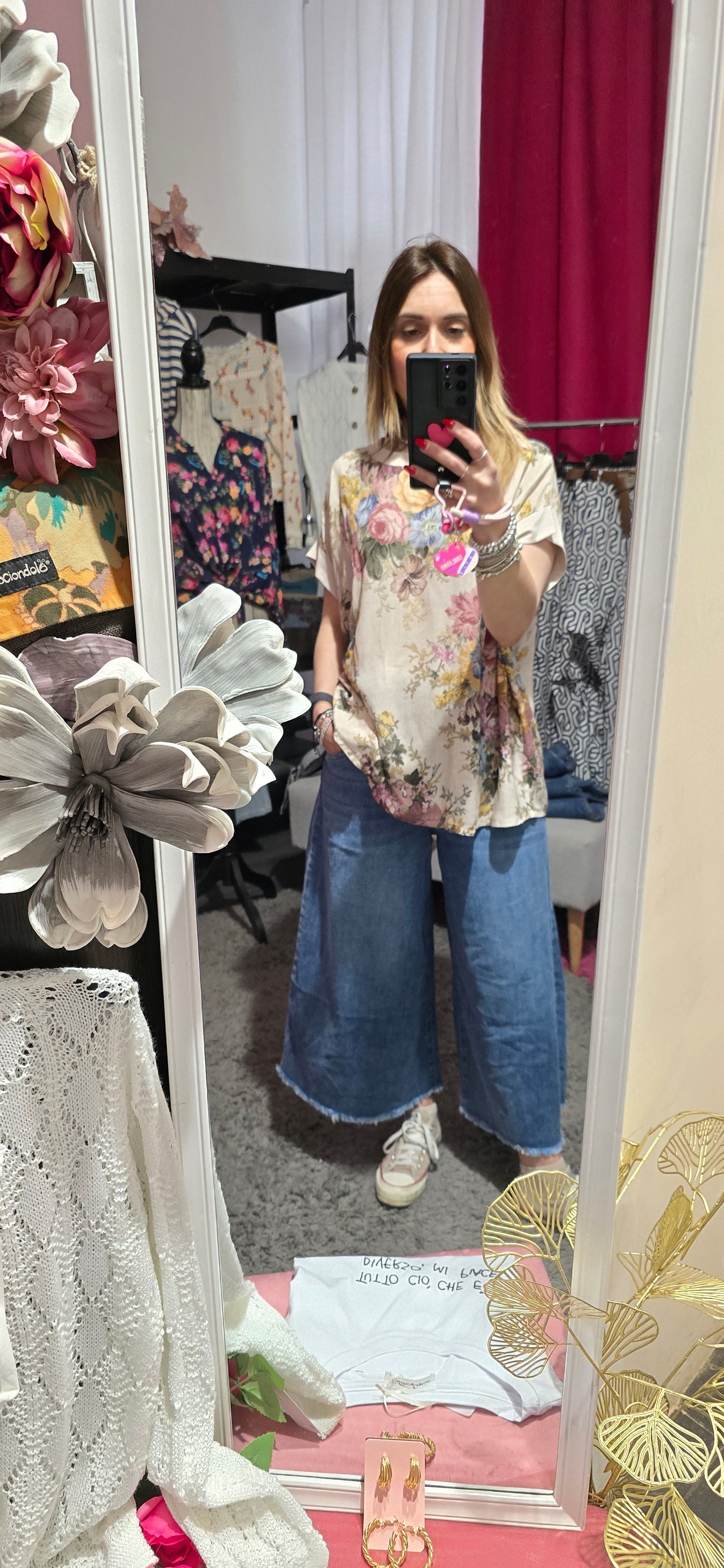 T shirt viscosa fiori