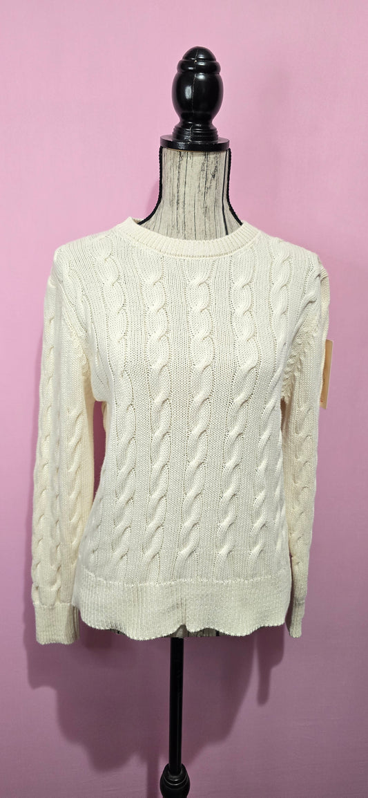 Pull cotone trecce panna