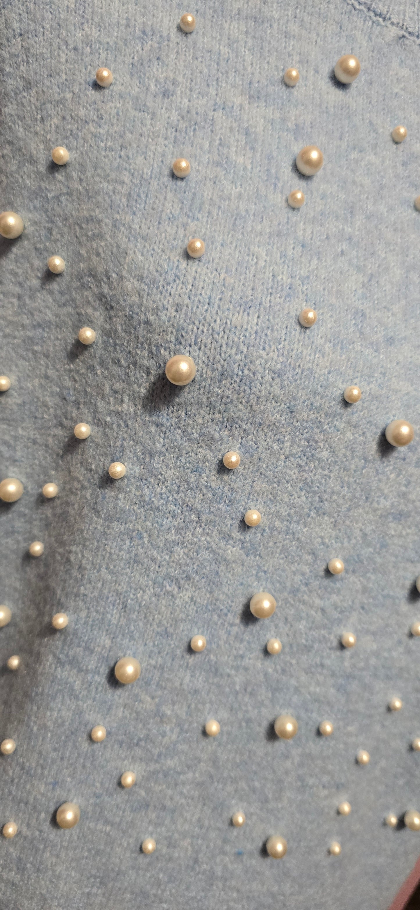 Pull perle azzurro