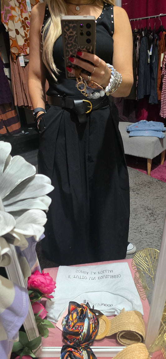 Pantagonna nero con cintura