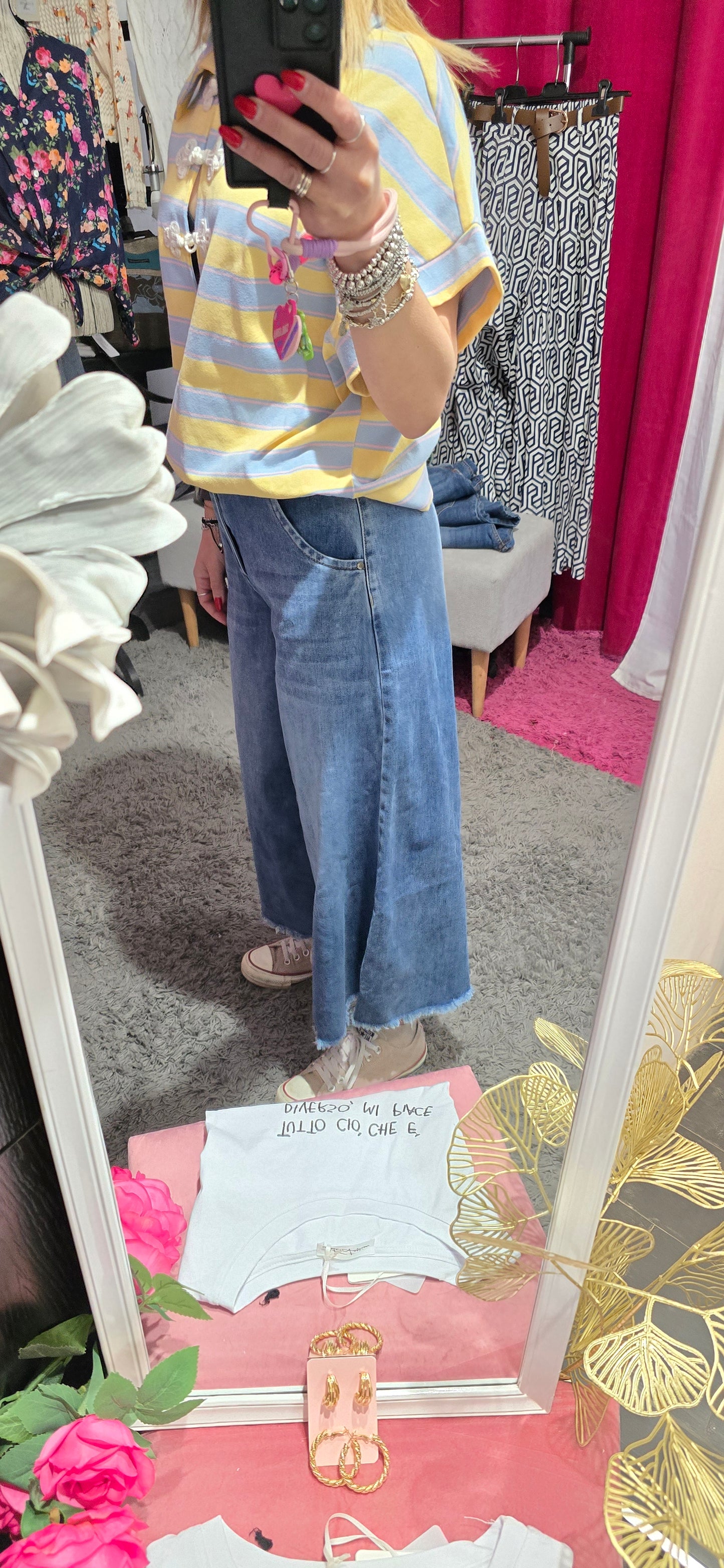 Jeans crop borbo sfrangiato
