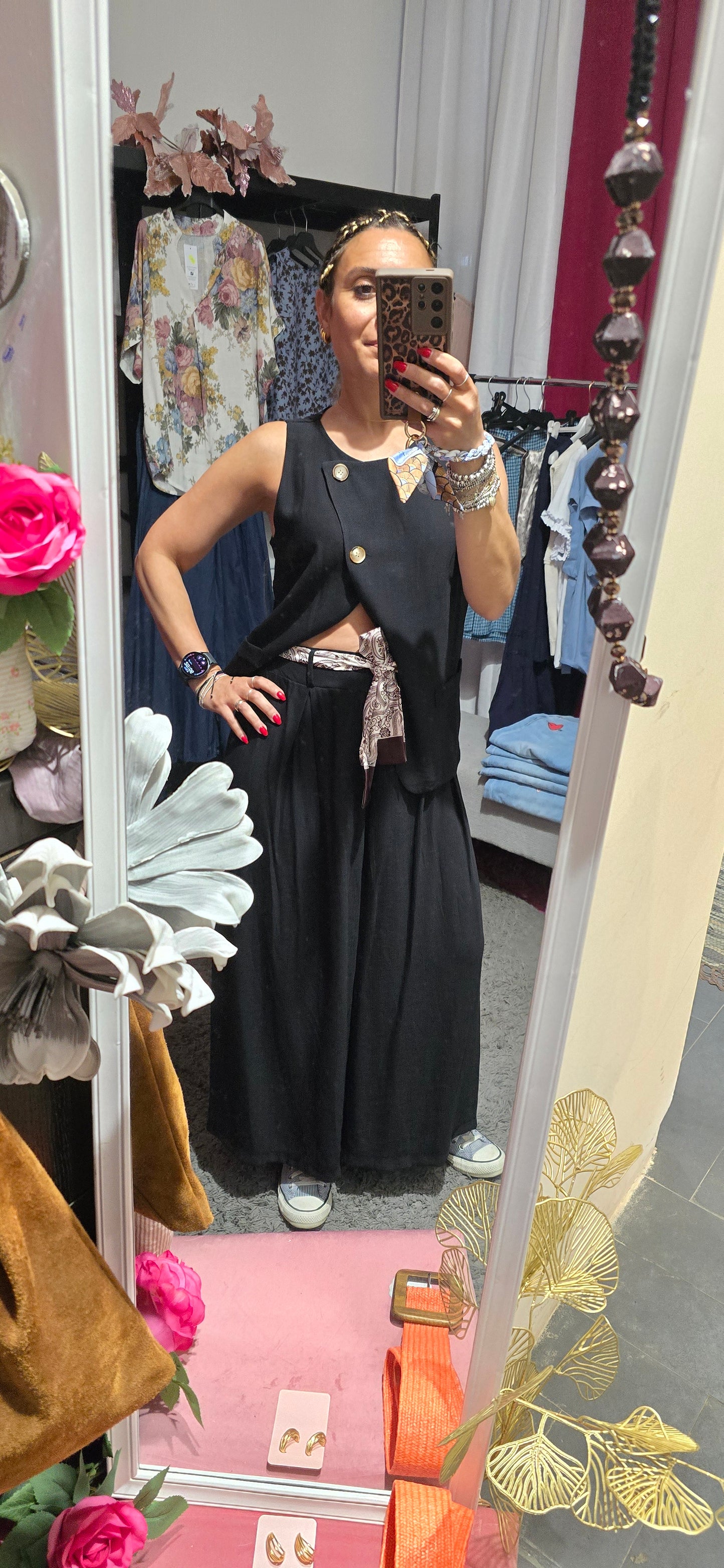 Completo nero pantalone+gilet