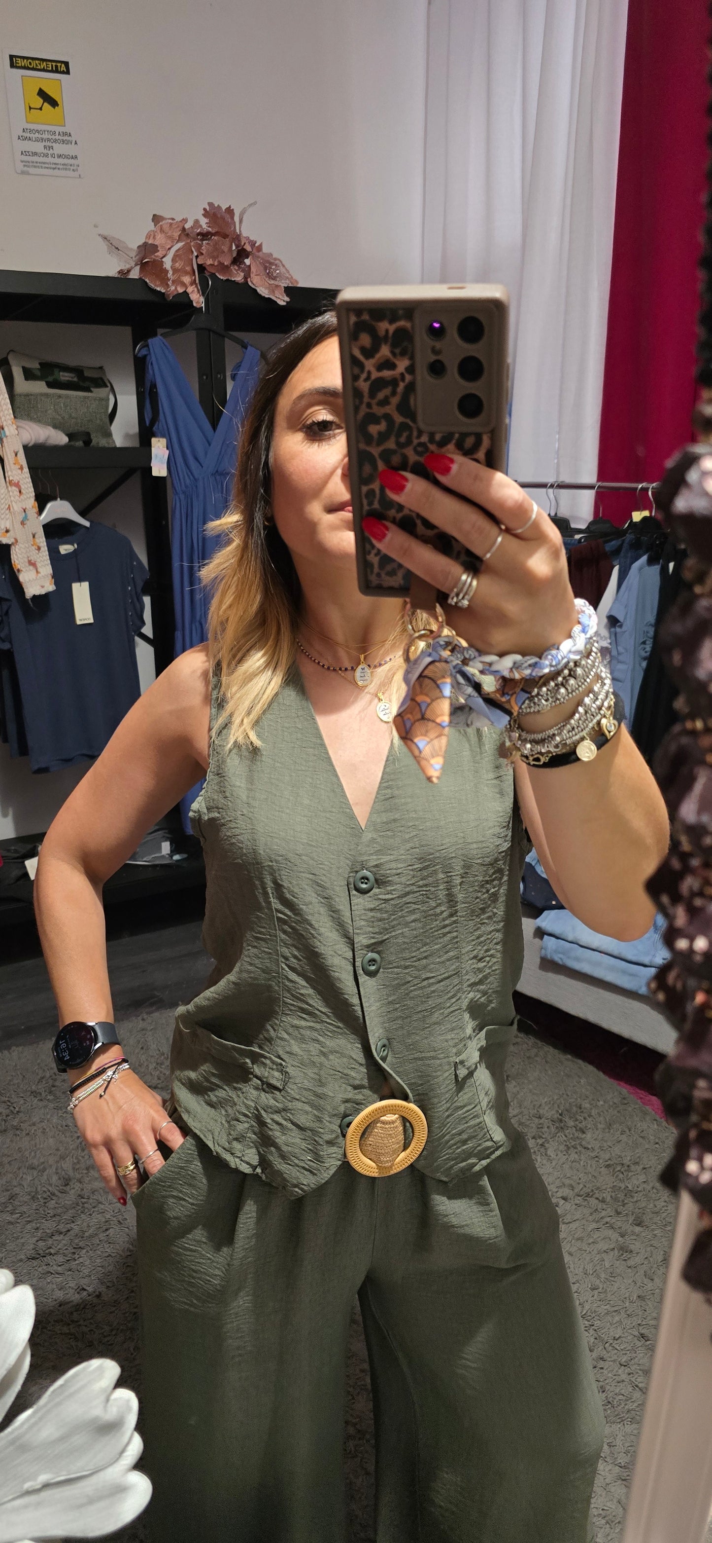 Gilet viscosa verde