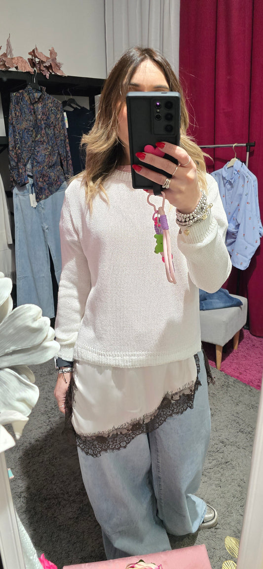 Pull filo bianco