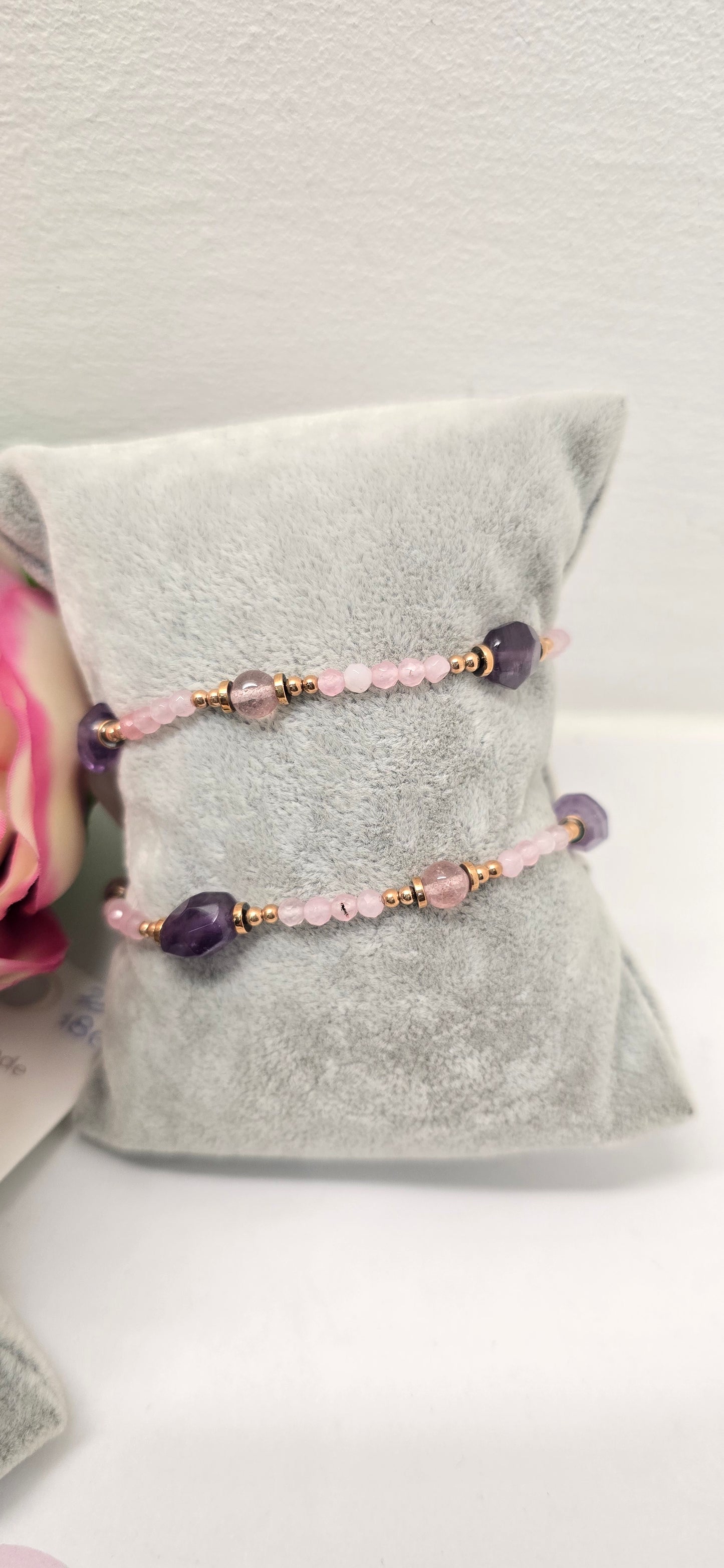 Bracciale pietre dure rosa