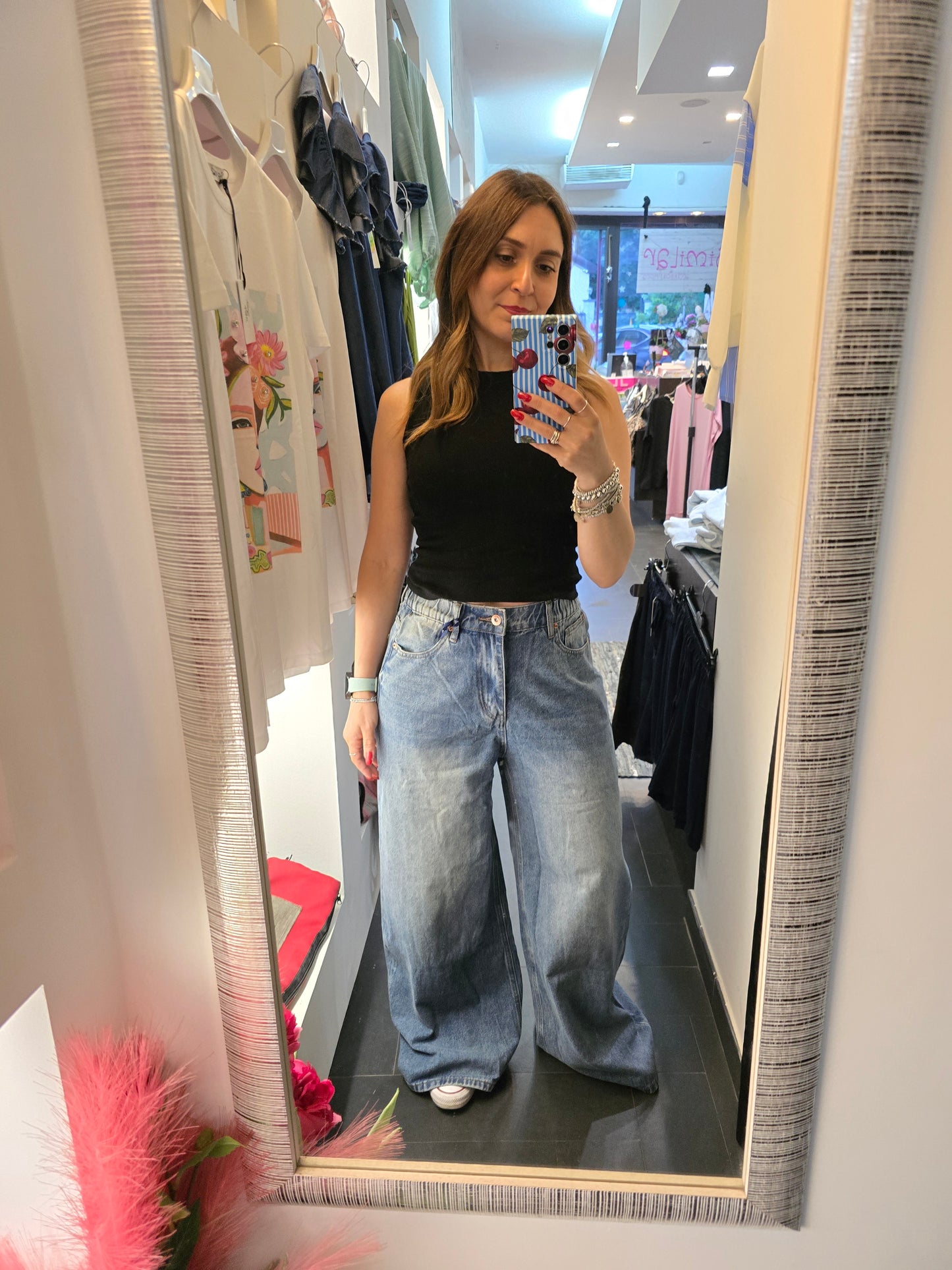 Jeans palazzo lungo