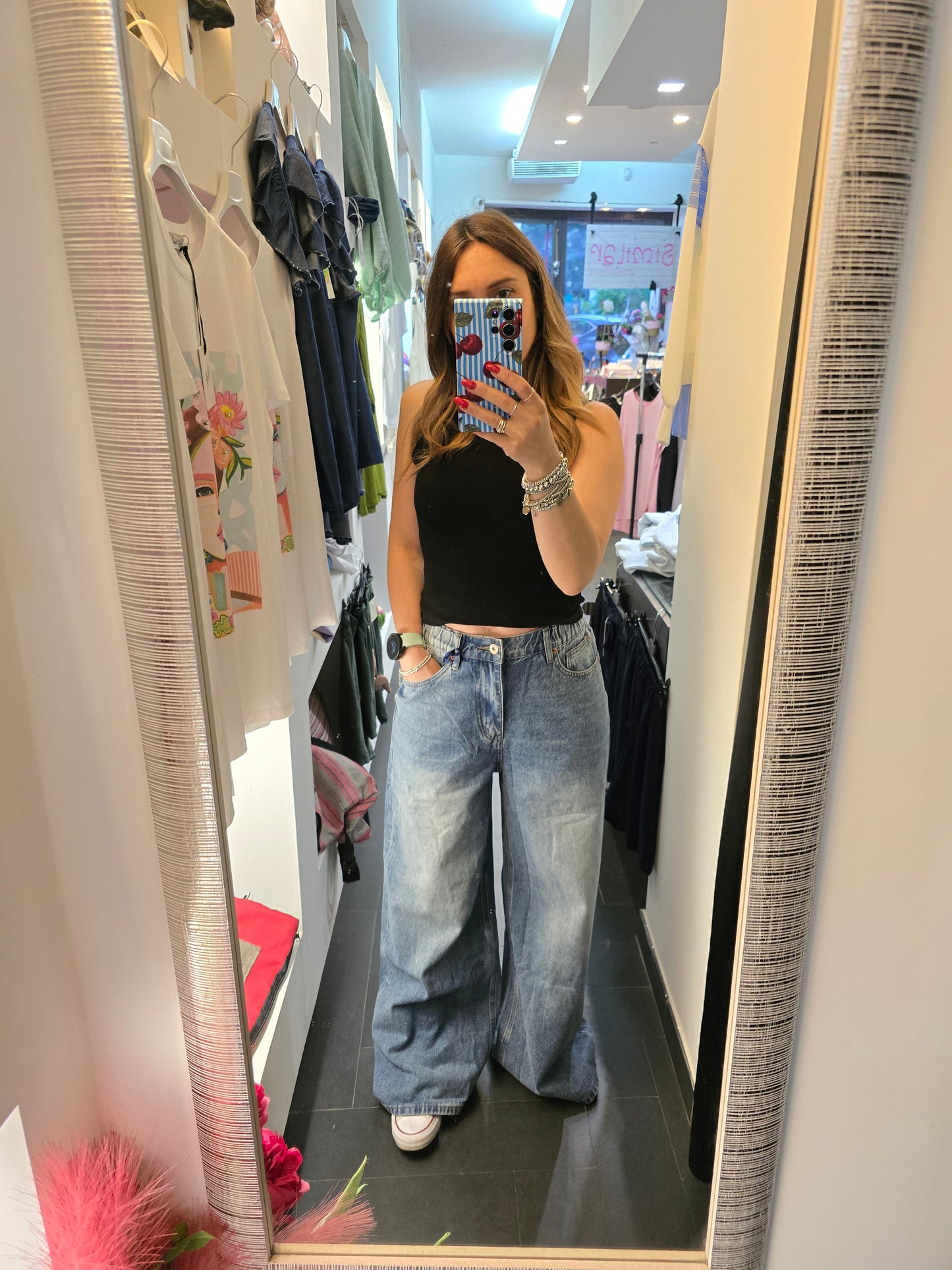 Jeans palazzo lungo