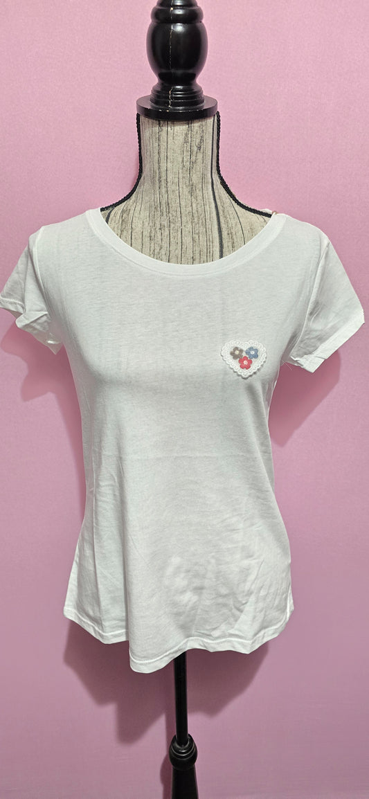 t shirt ricamo cuore