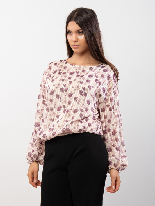 Blusa fiori bianca