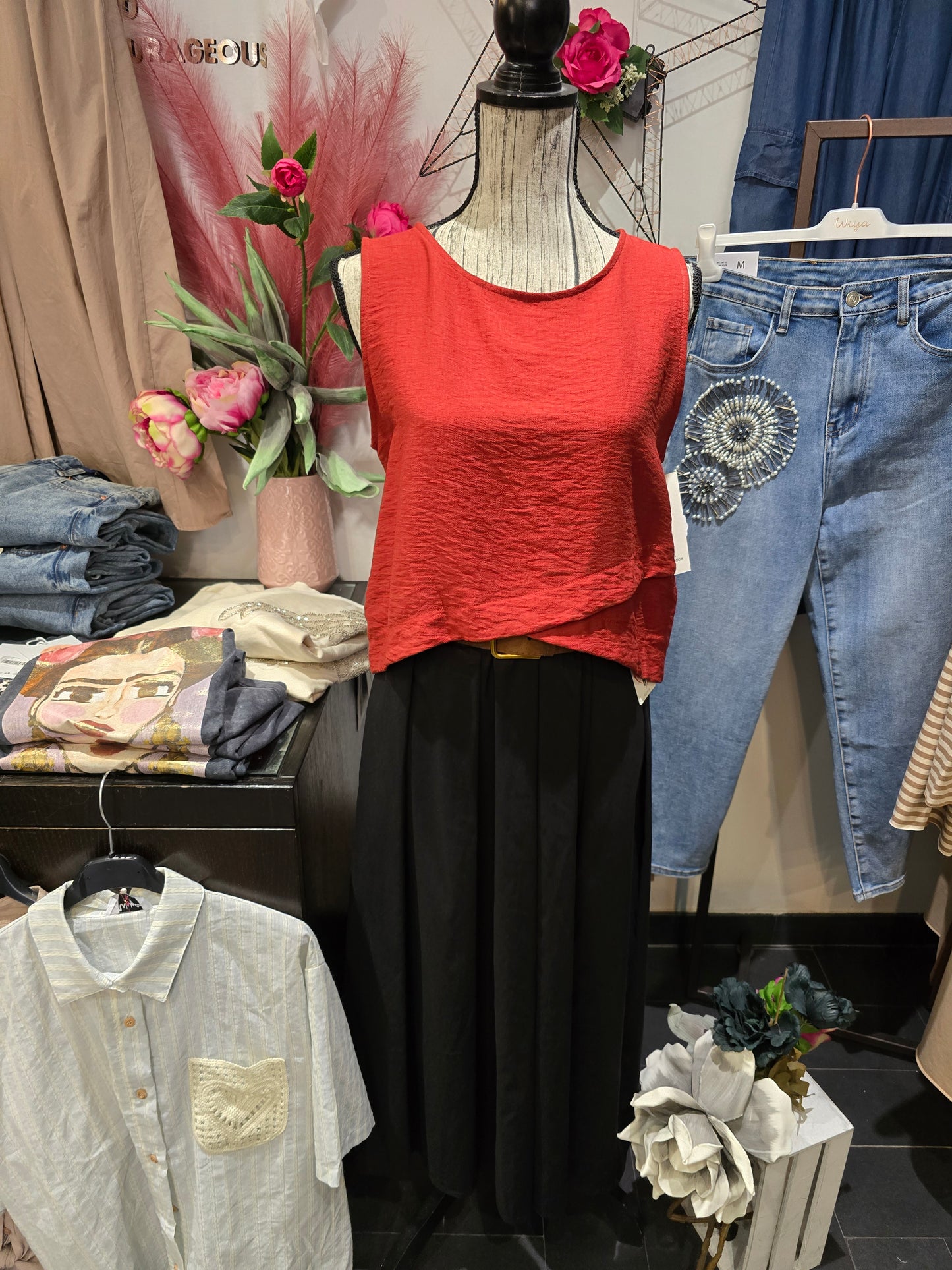 Blusa incrociata arancio
