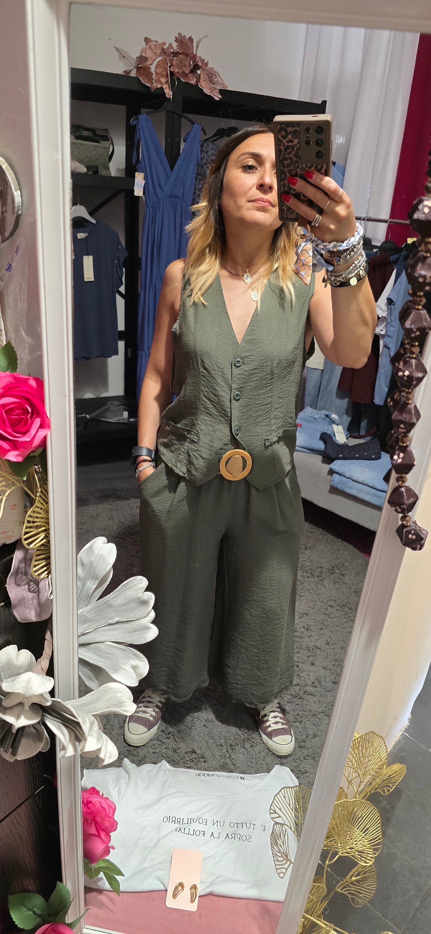 Gilet viscosa verde