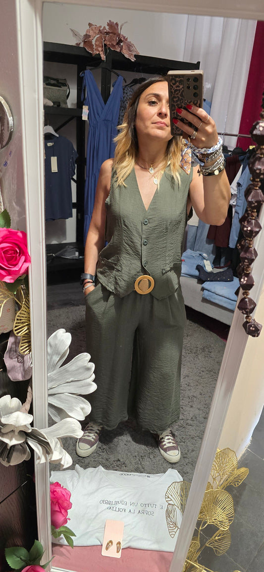 Gilet viscosa verde