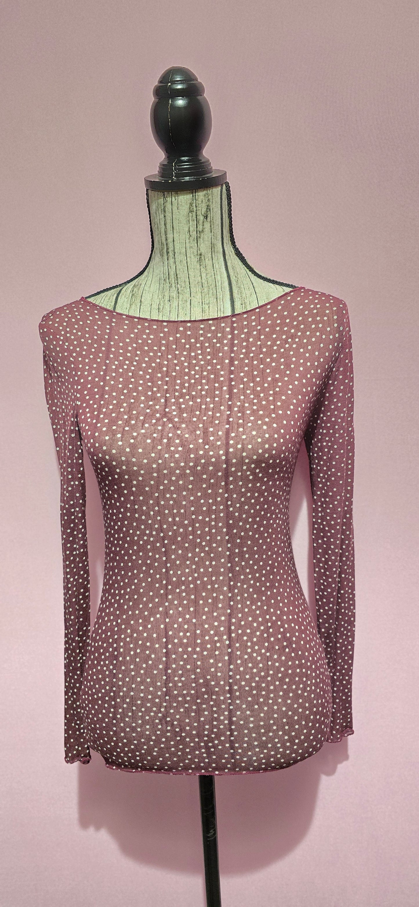 Sotto giacca pois bordeaux