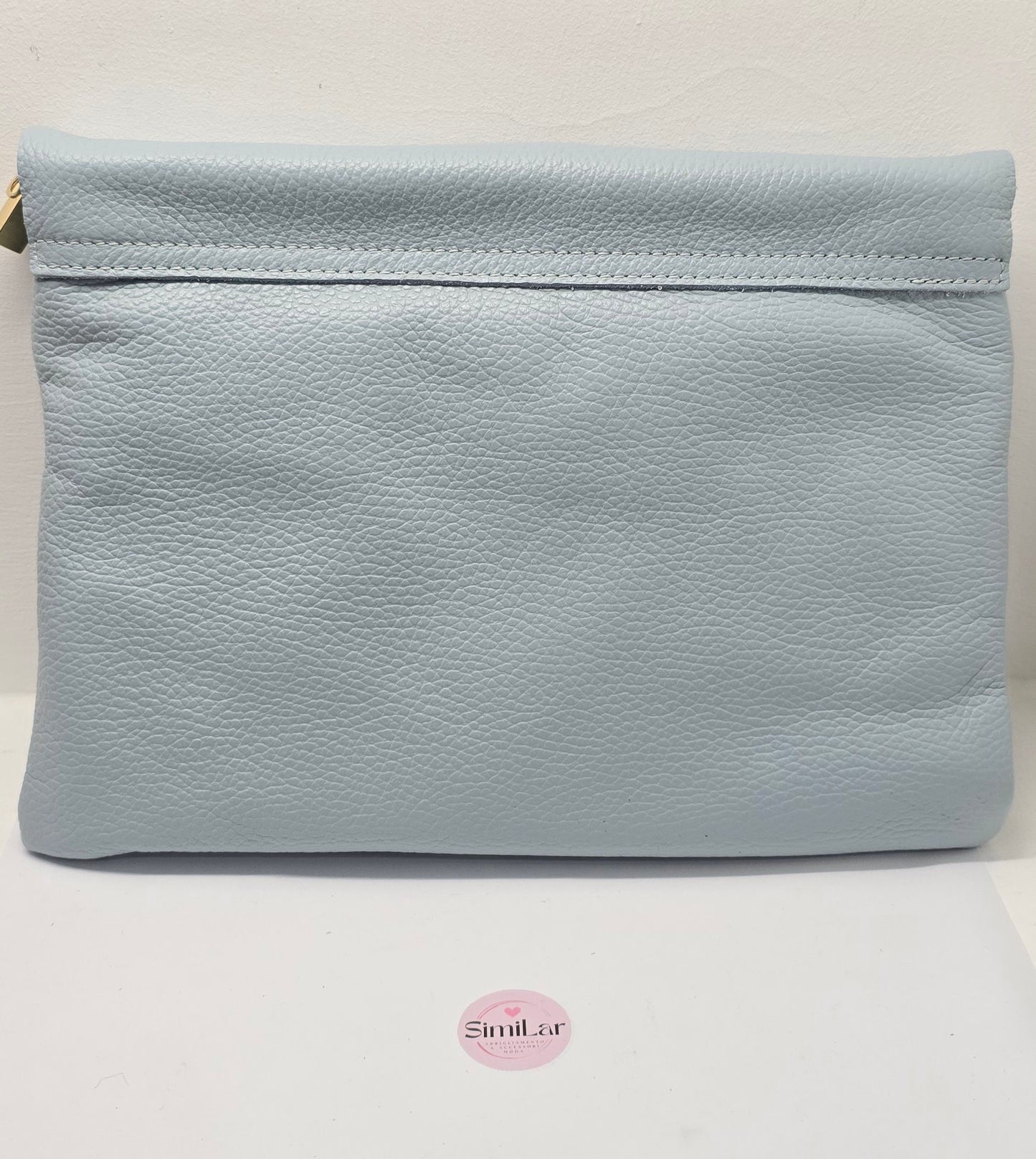 Pochette maxi celeste polvere