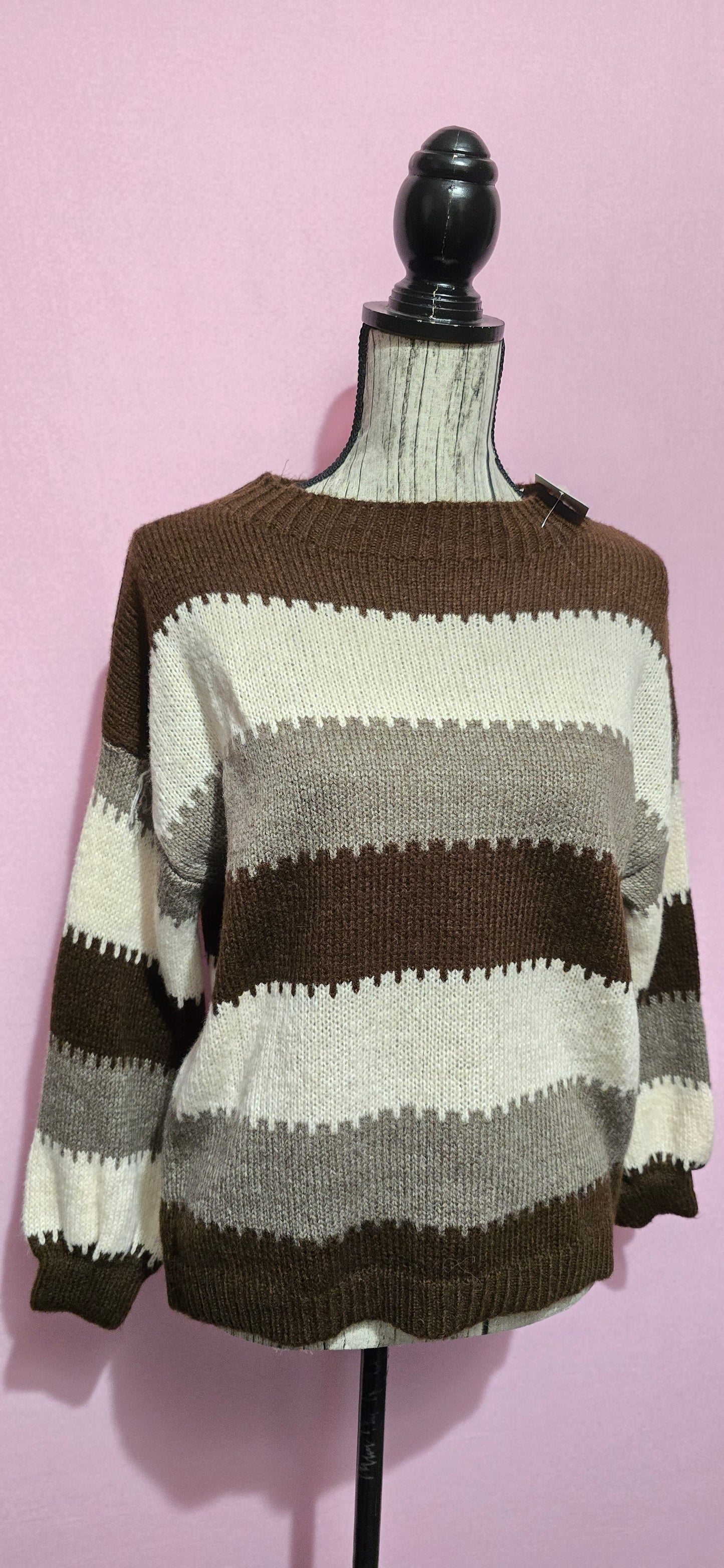 Maglione a righe larghe moro