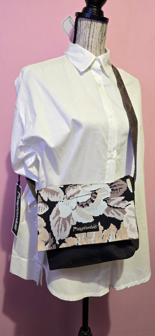 Borsa Chiara fiori nera