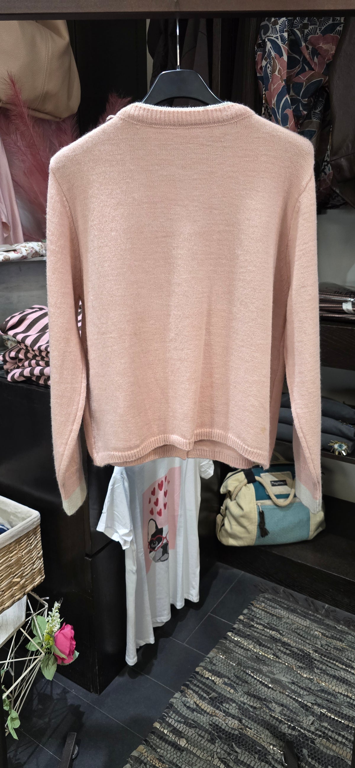 Cardigan doppio rosa