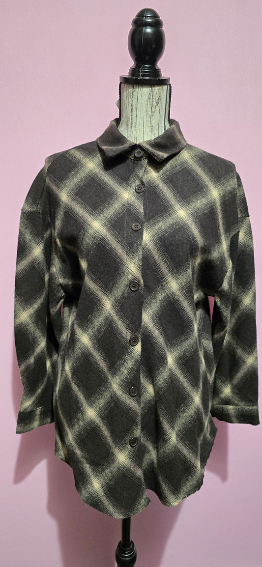 Camicia rombi diagonali nera