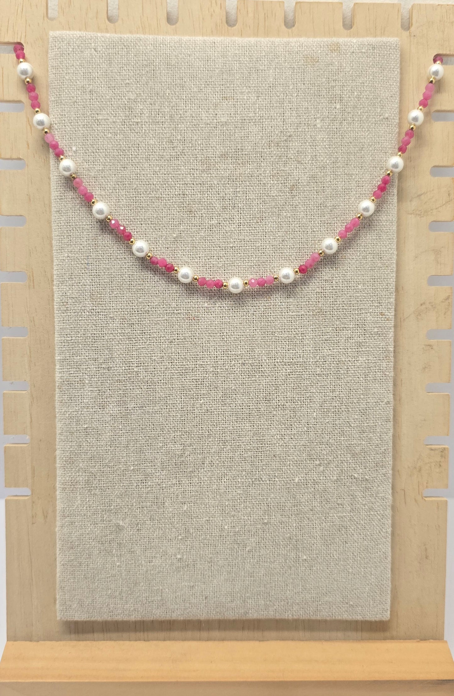 Girocollo perle rosa