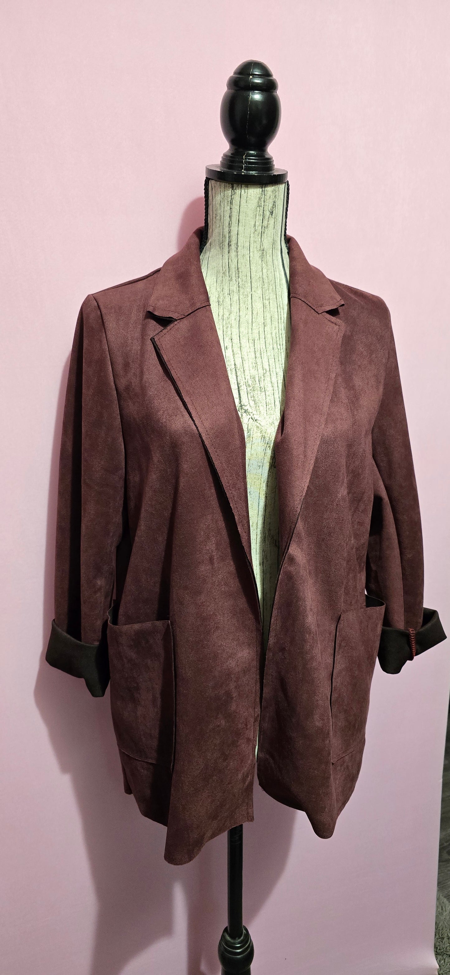 Blazer scamosciato bordeaux