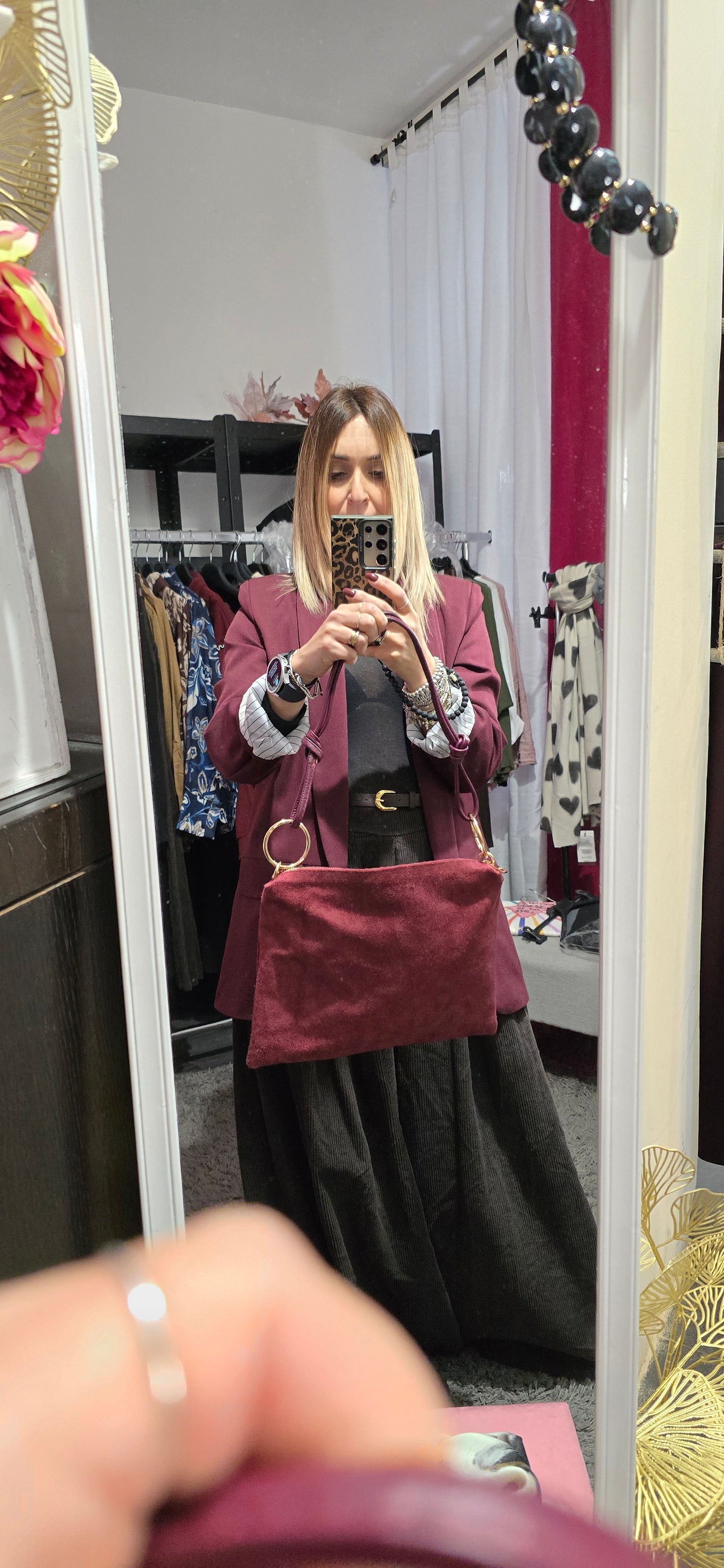 Borsa suede bordeaux