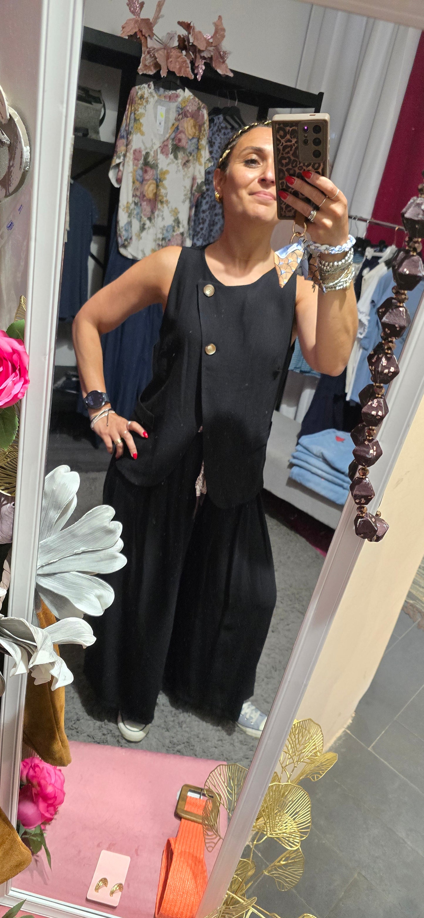 Completo nero pantalone+gilet