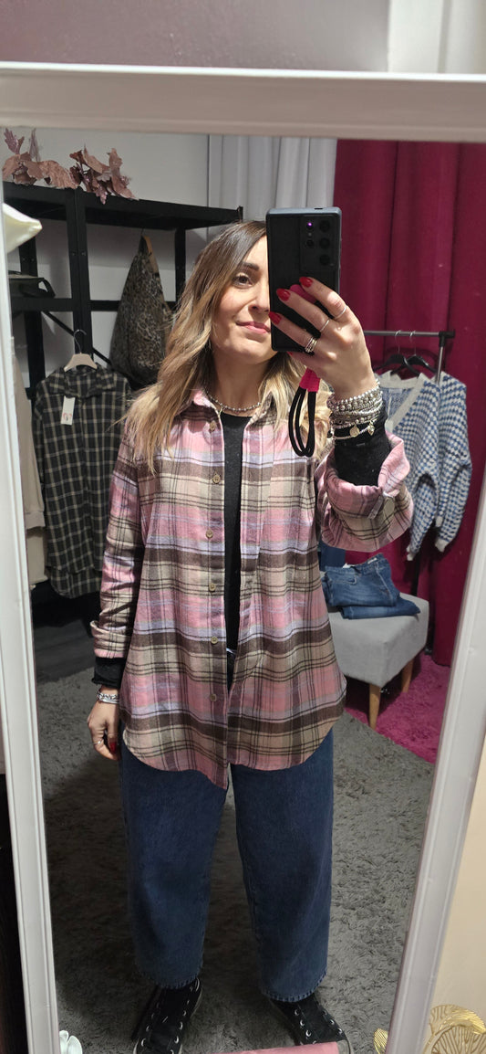 Camicia quadri rosa