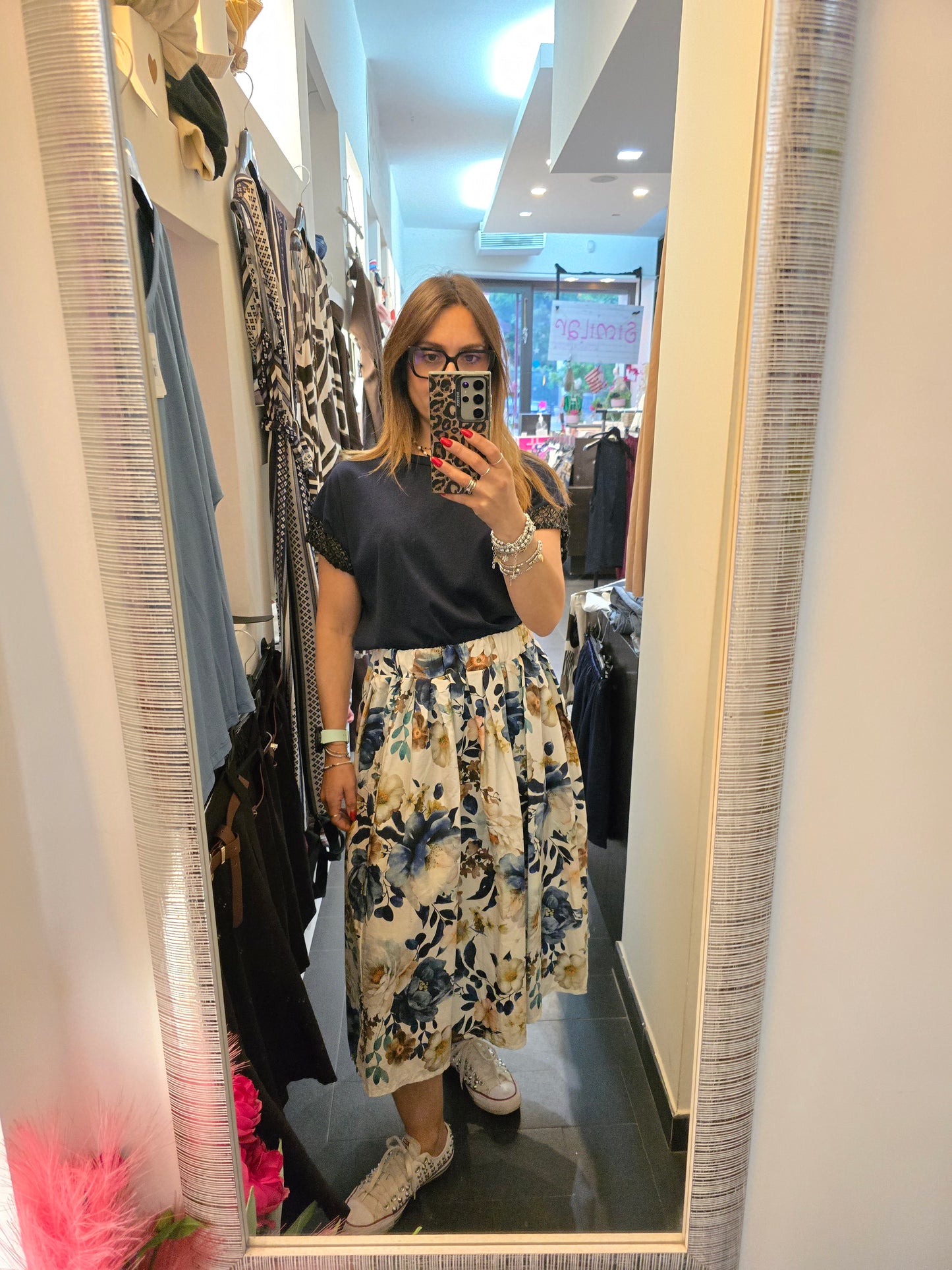 Gonna midi fiori