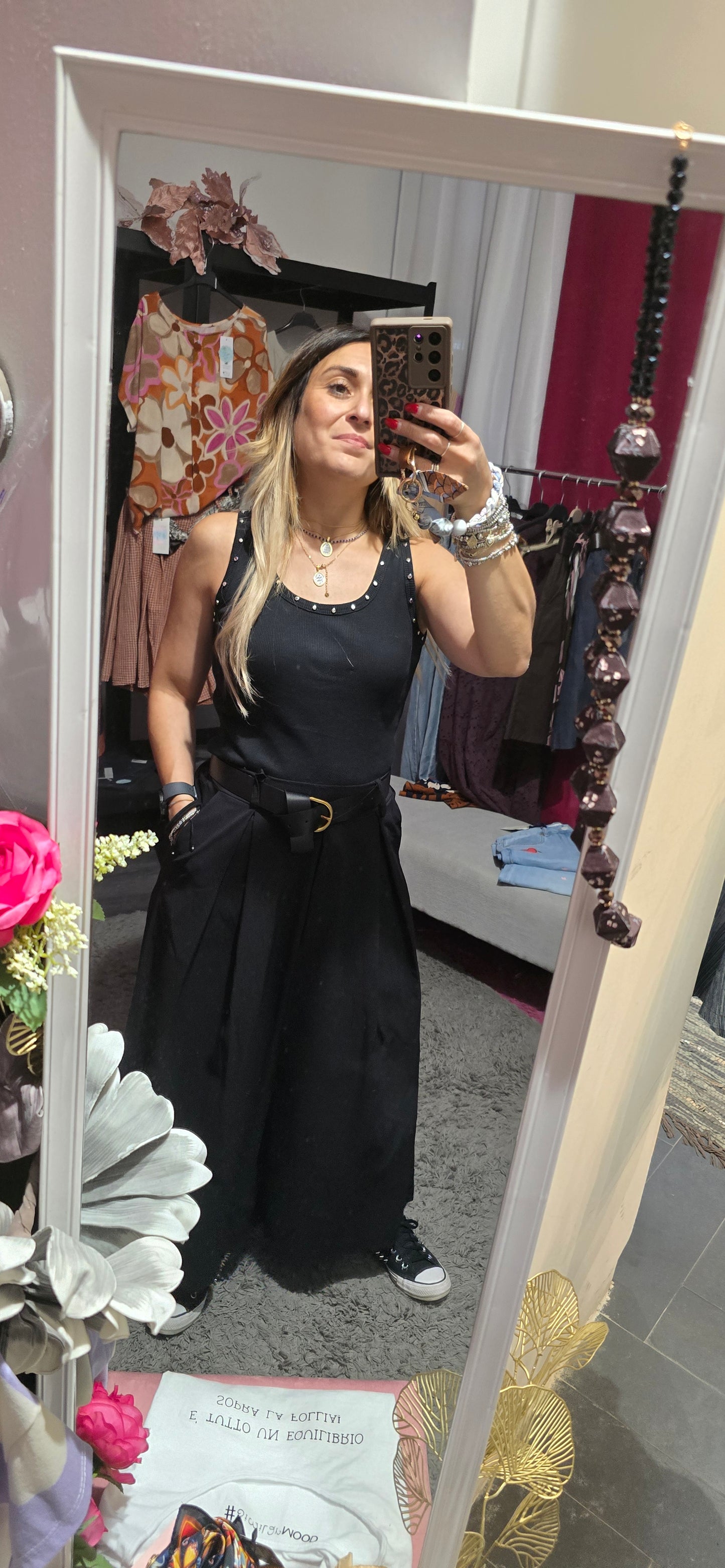 Pantagonna nero con cintura