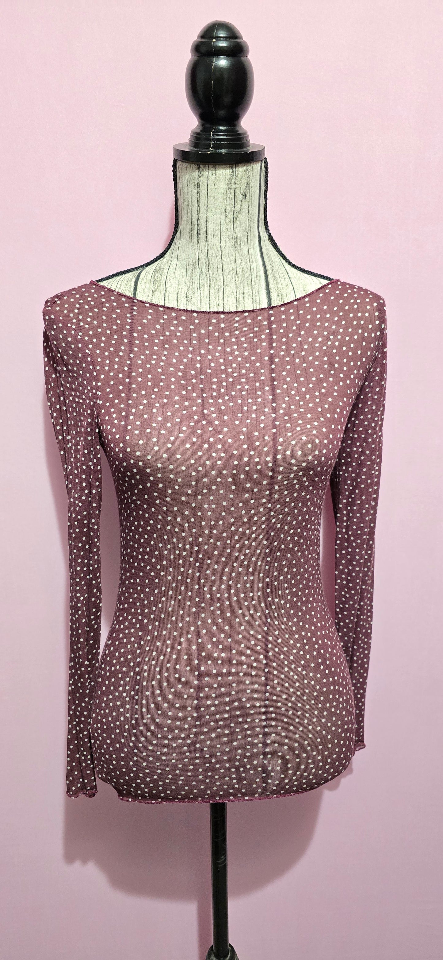 Sotto giacca pois bordeaux