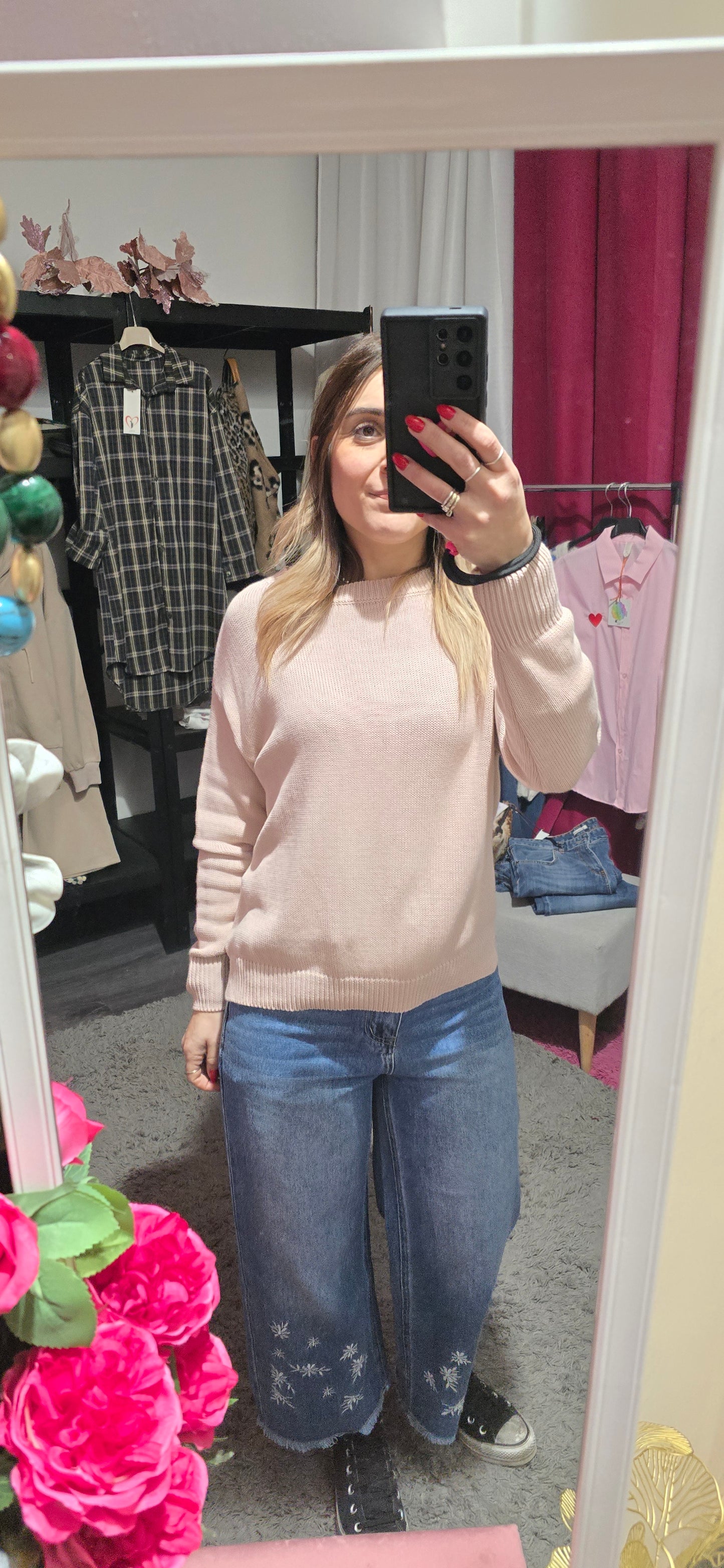 Maglioncino cotone rosa