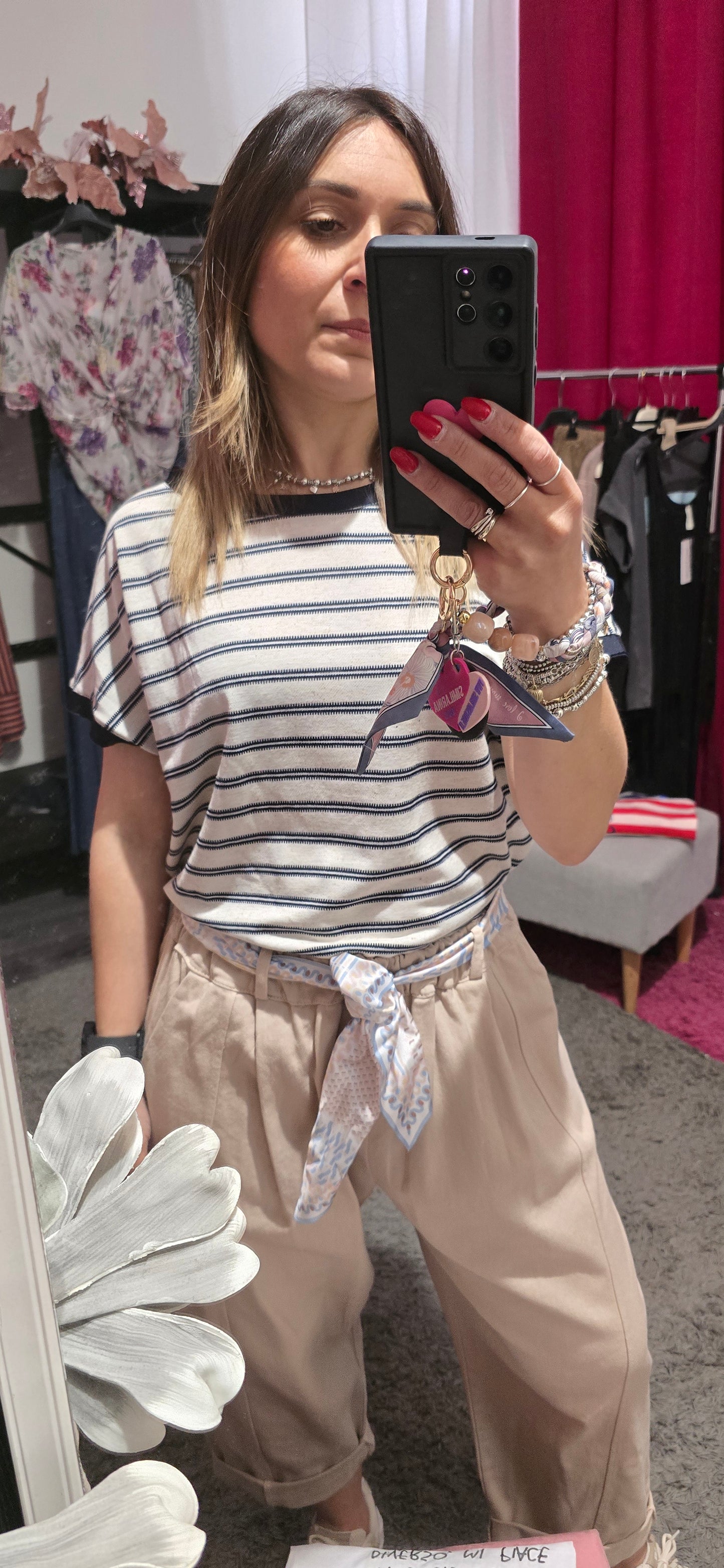 T shirt doppia riga blu
