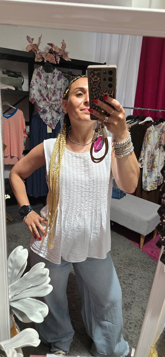 Blusa viscosa plisse'