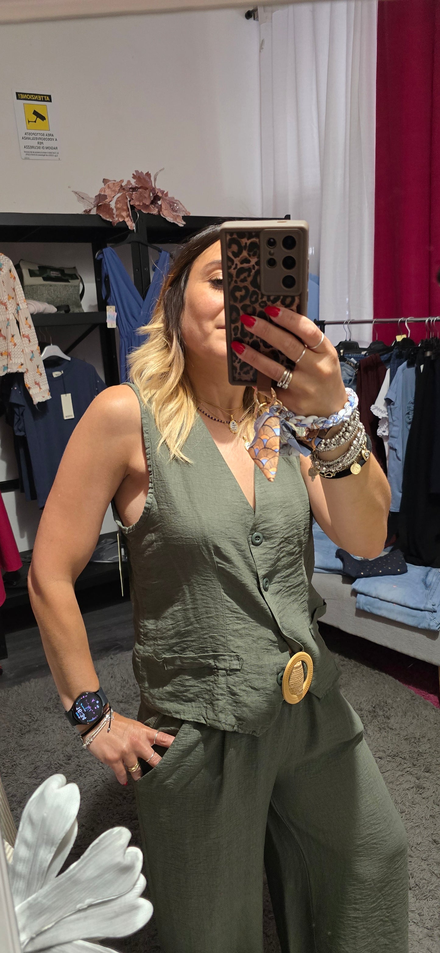 Gilet viscosa verde