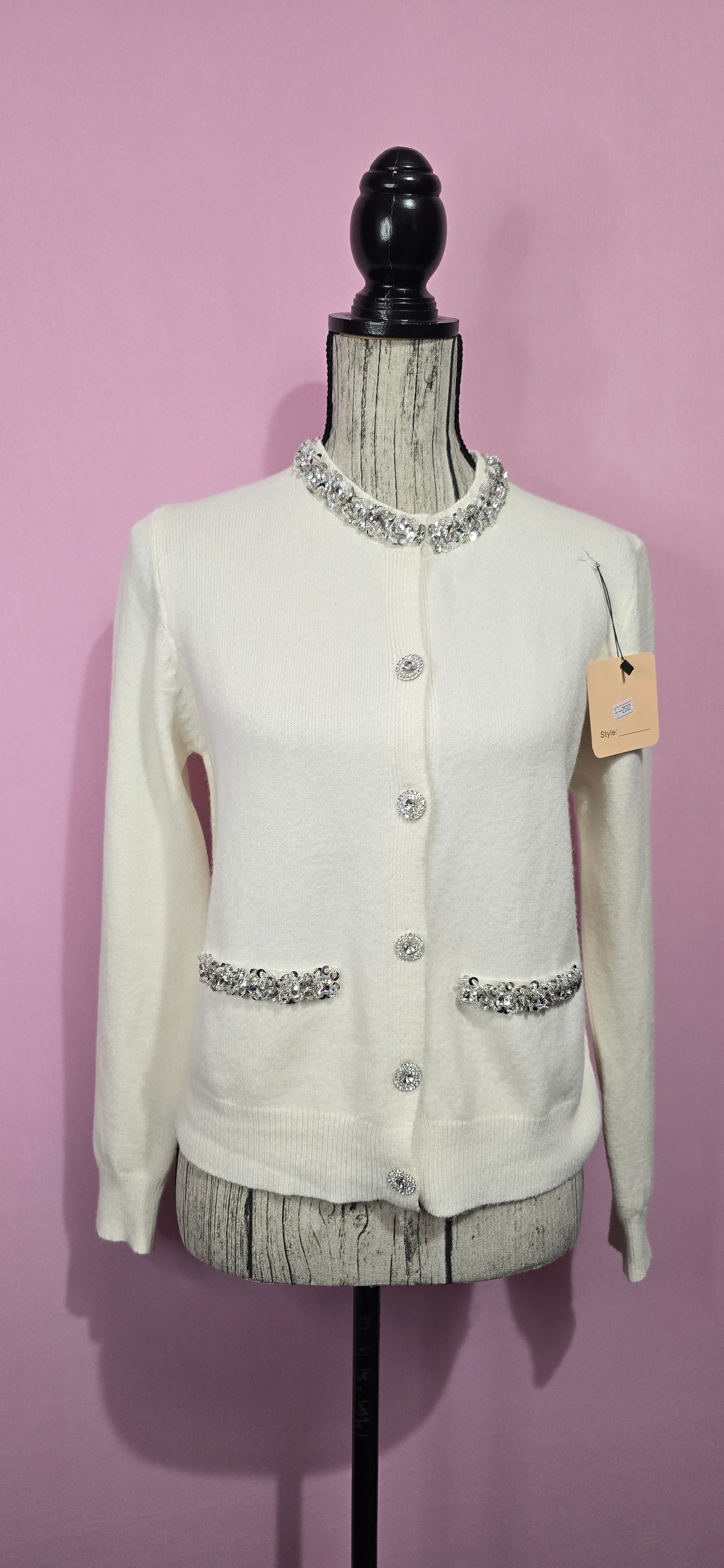 Cardigan celine strass panna