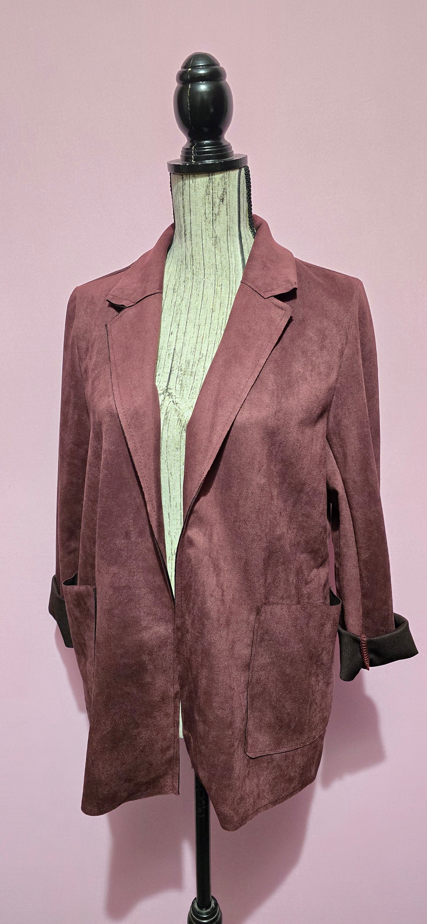 Blazer scamosciato bordeaux