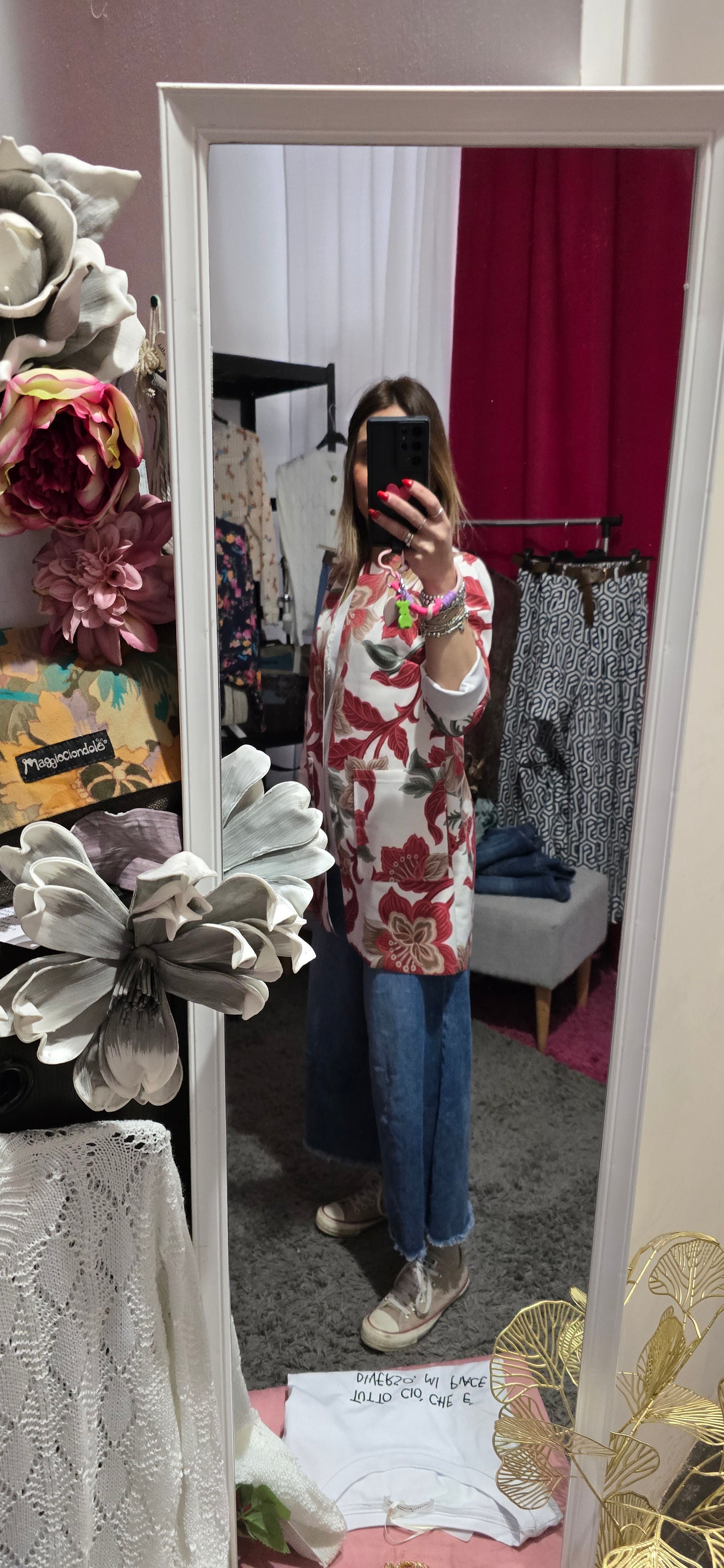 Spolverino leggero fantasia floreale