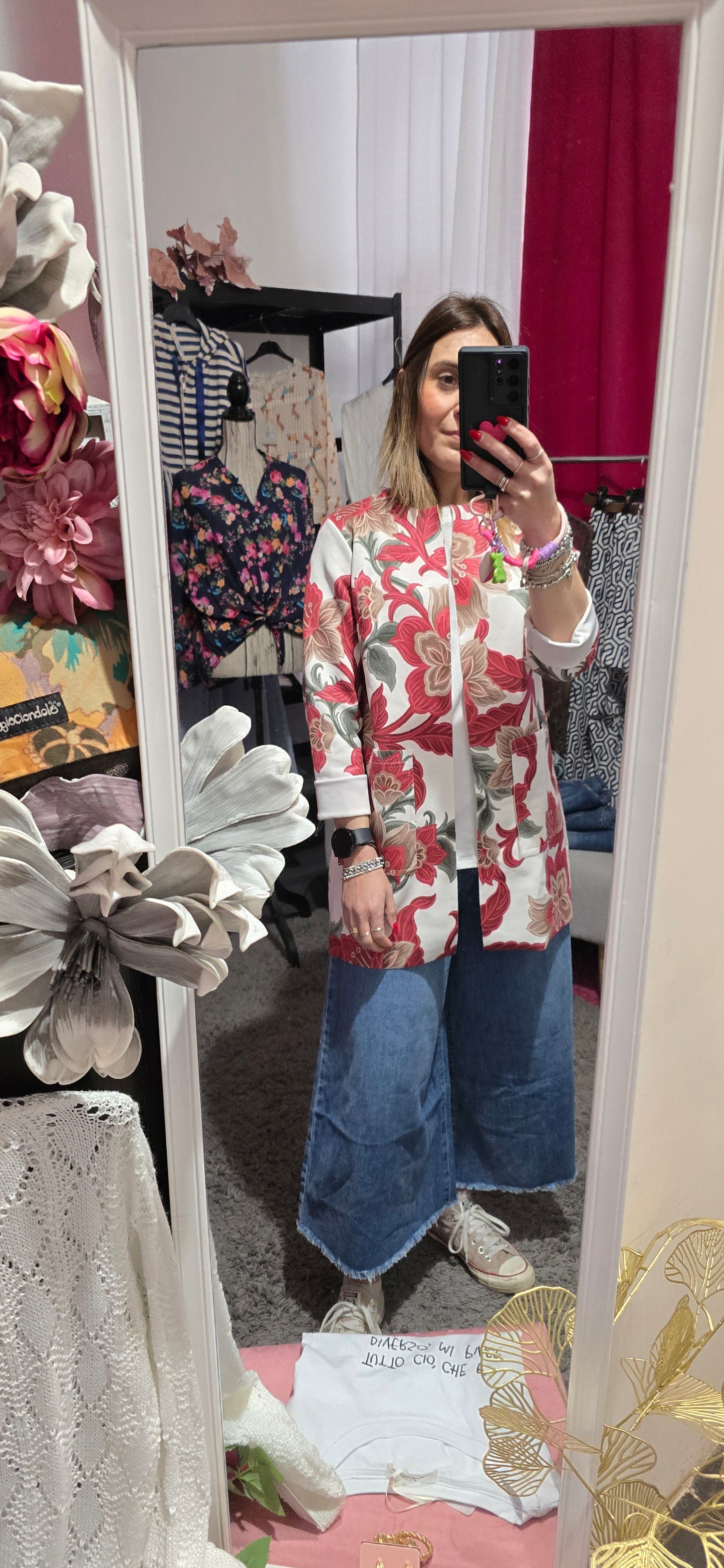 Spolverino leggero fantasia floreale