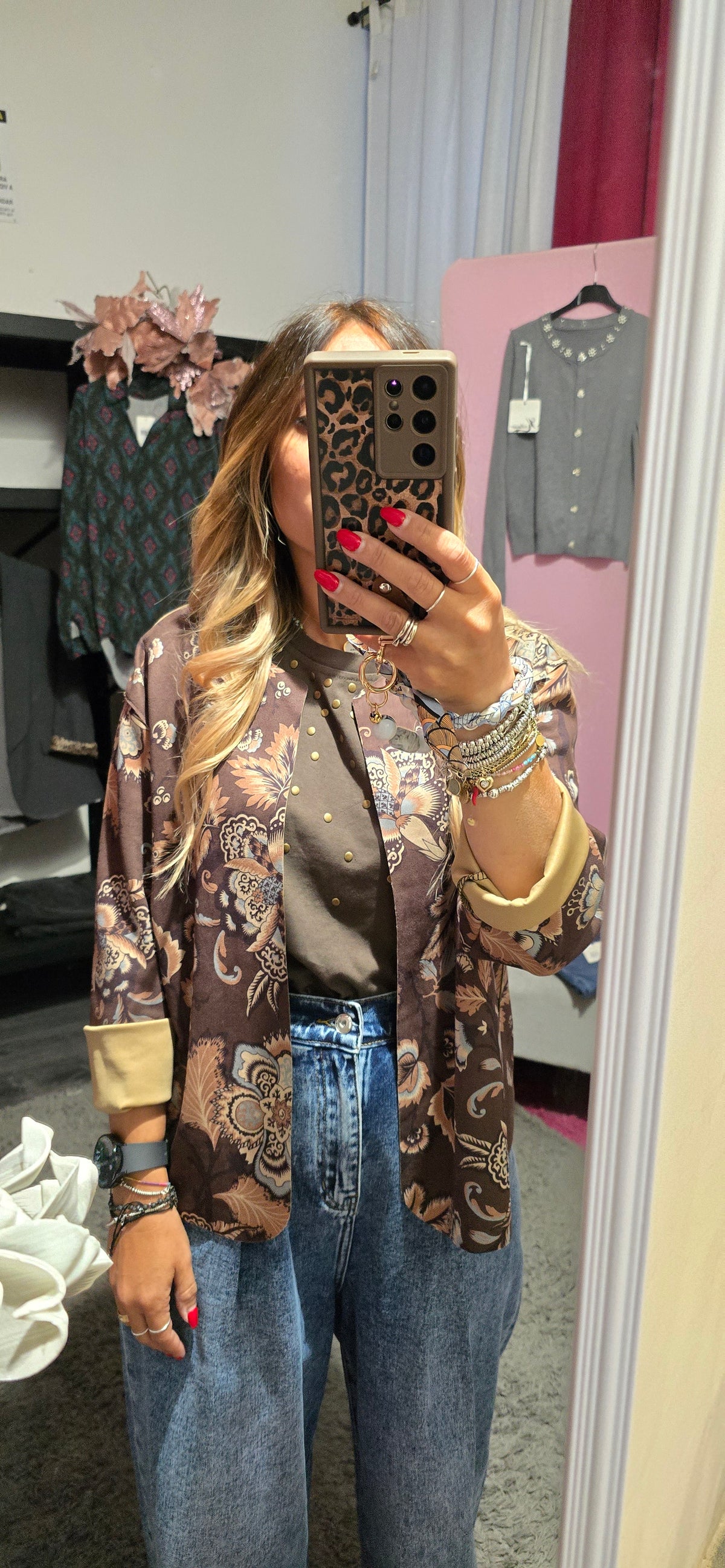 Blazer scamosciato fantasia moro