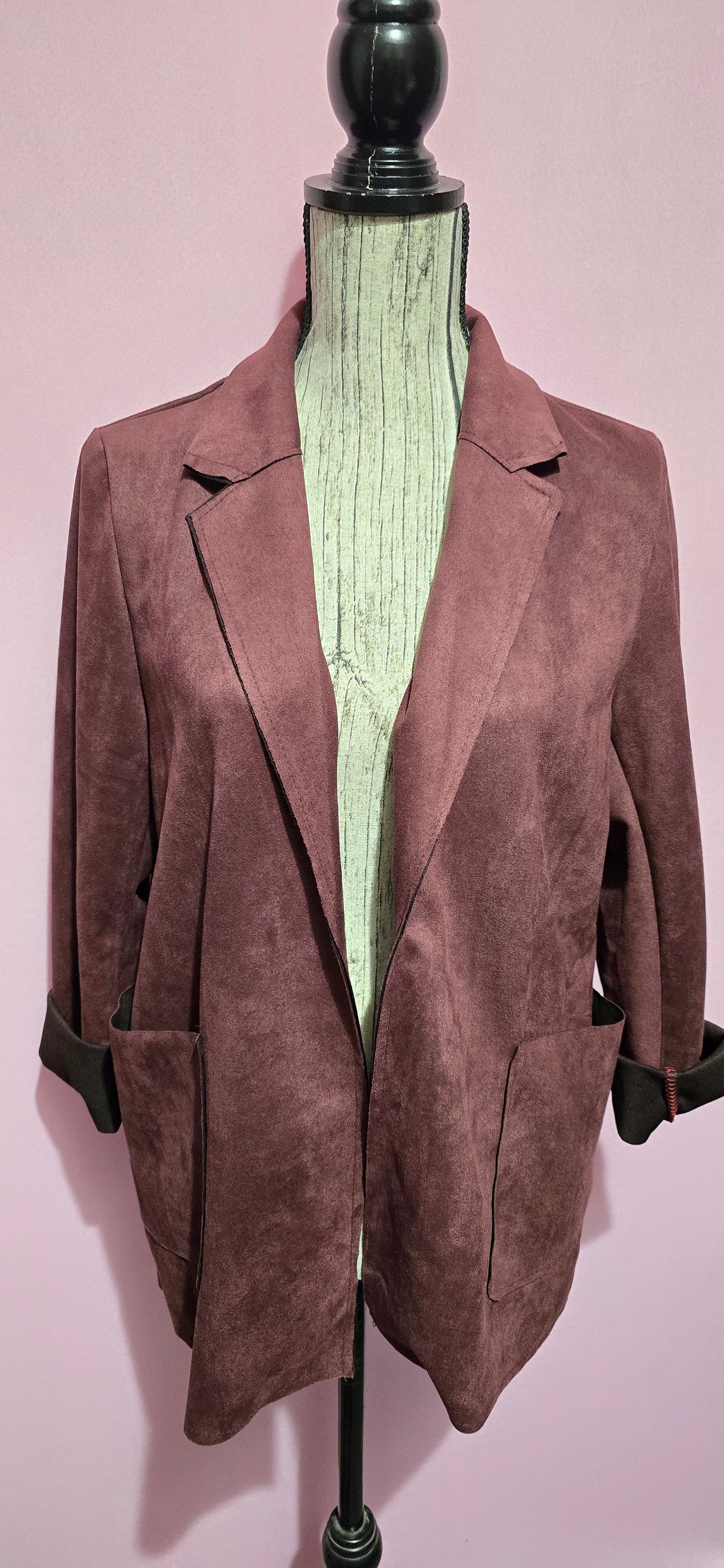 Blazer scamosciato bordeaux