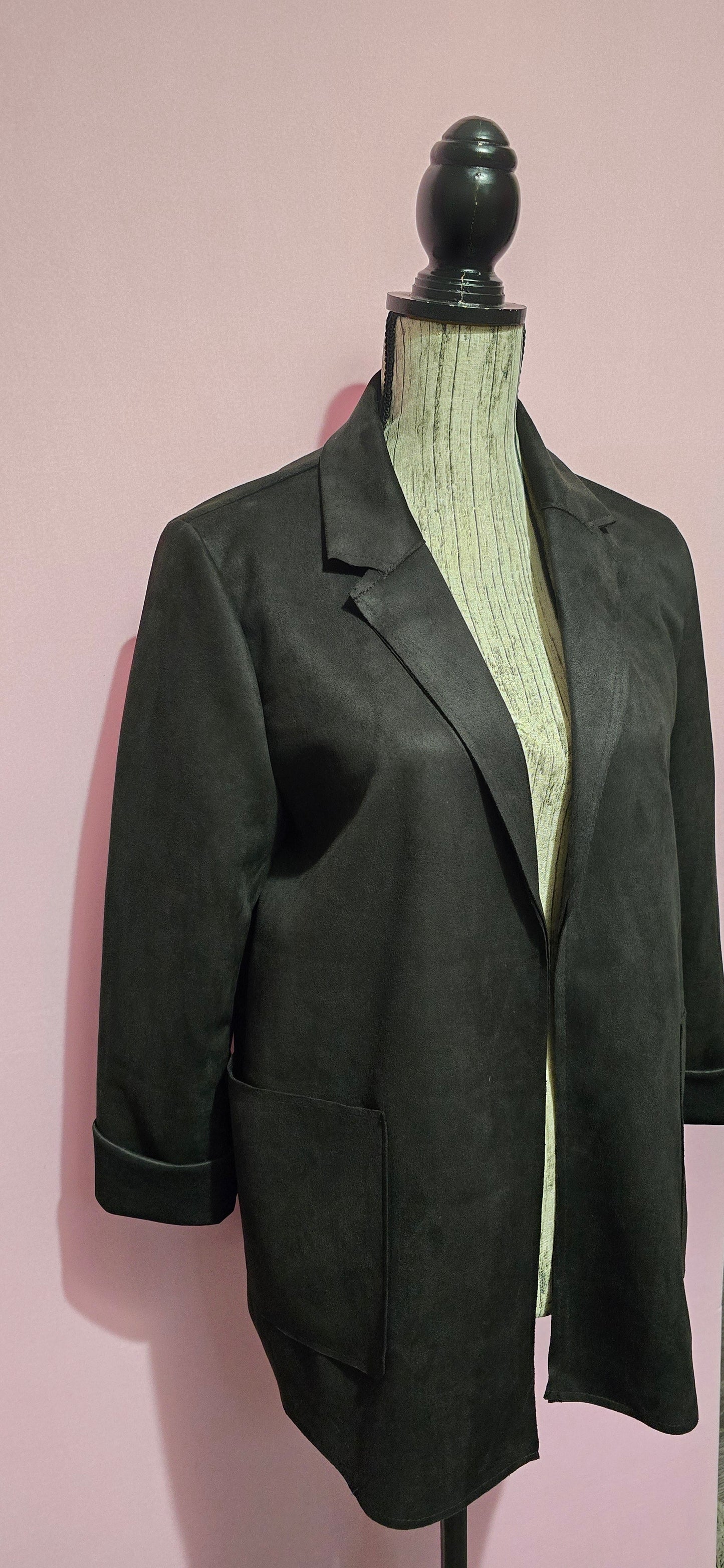 Blazer scamosciato nero