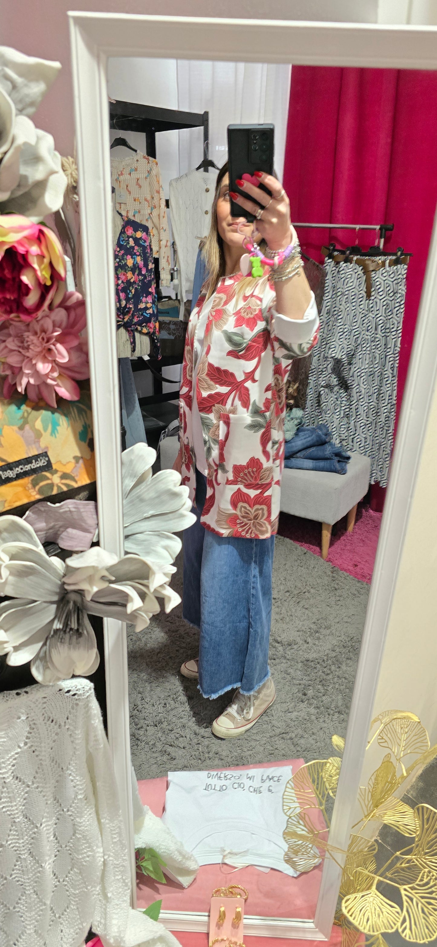 Spolverino leggero fantasia floreale