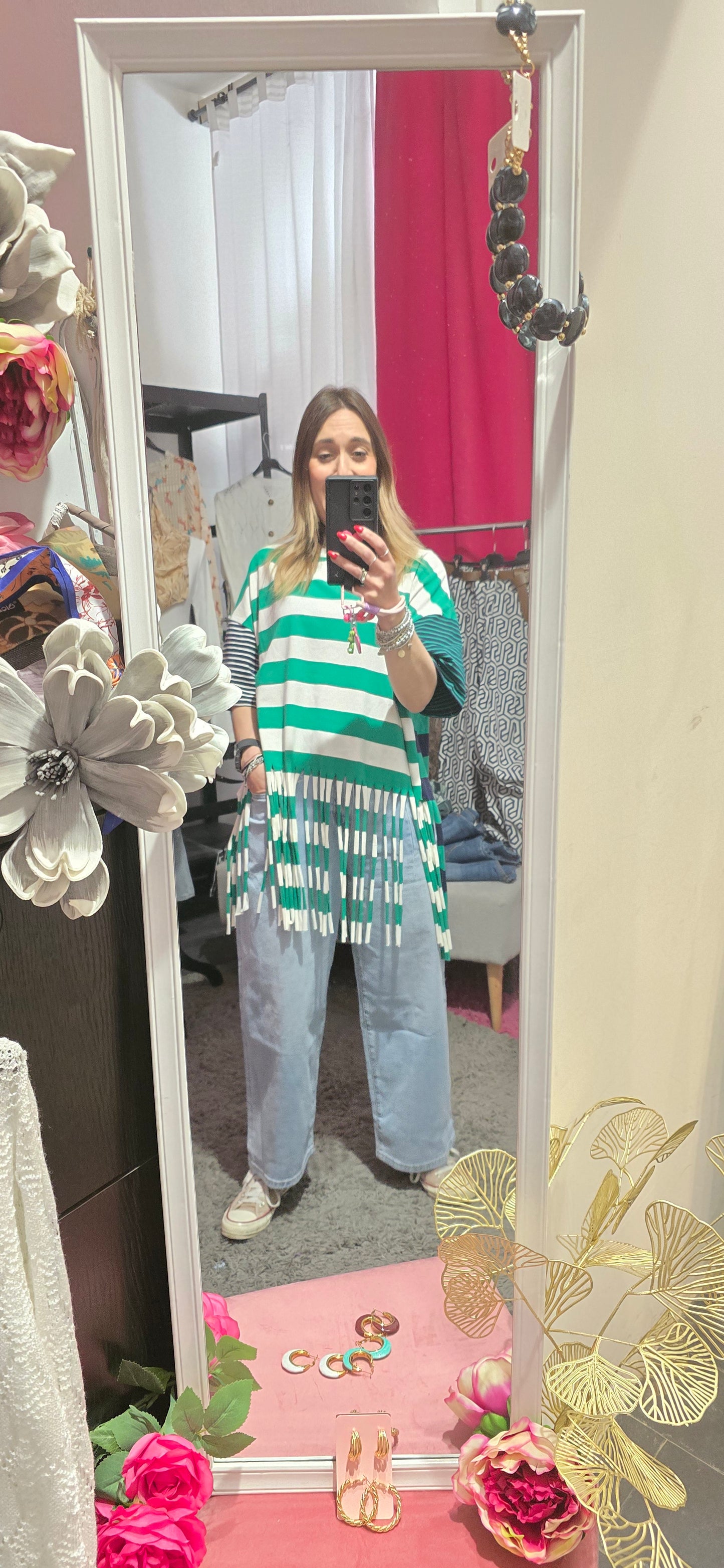 T shirt frange e righe