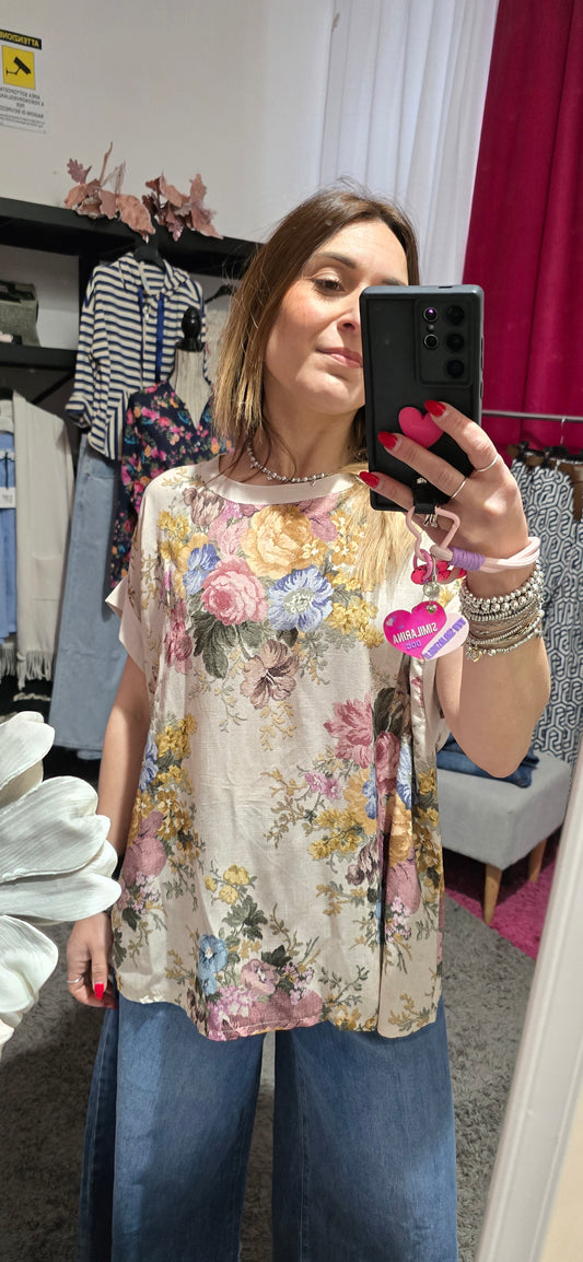T shirt viscosa fiori